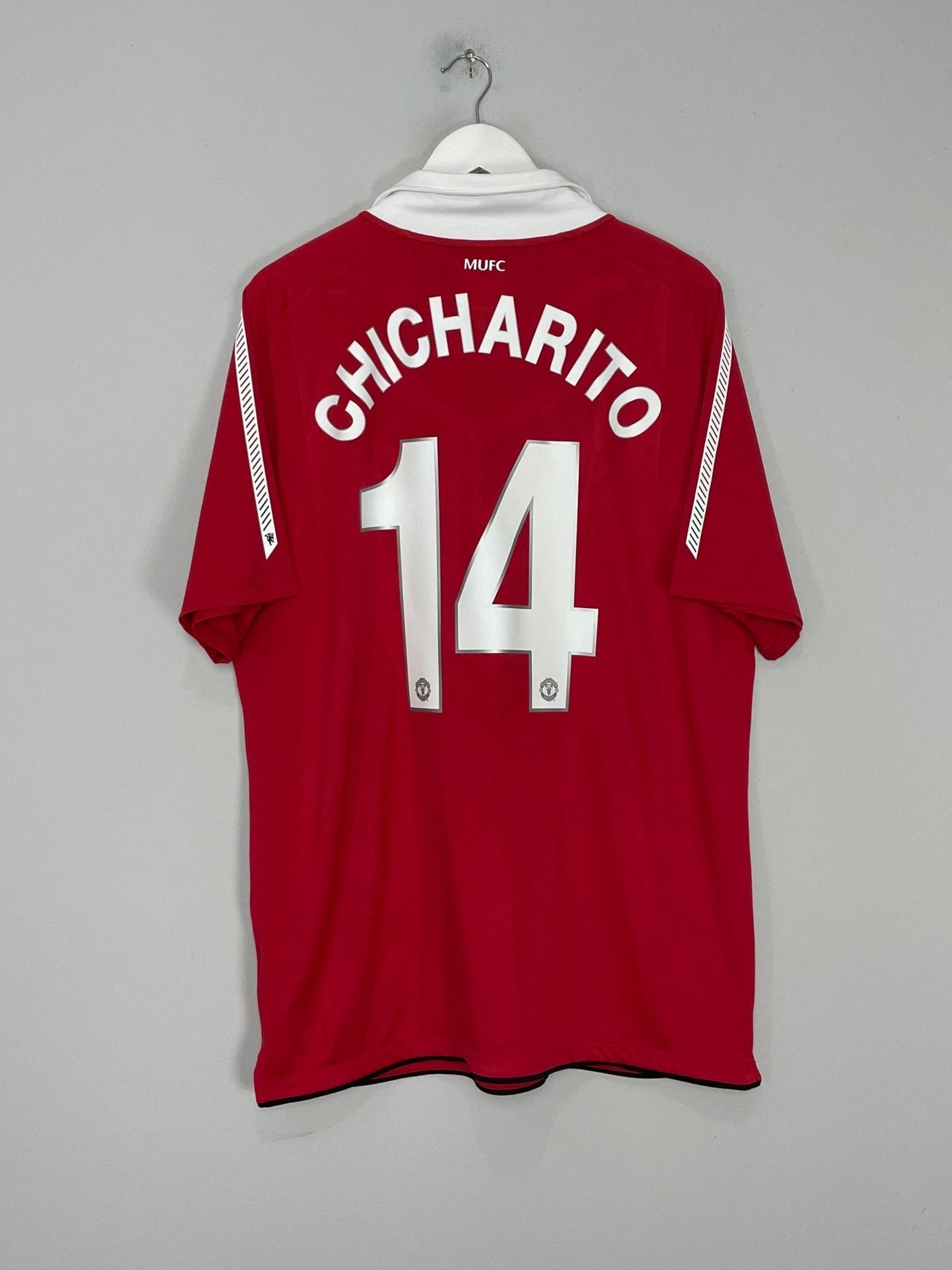 Shop 2010/11 MANCHESTER UNITED CHICHARITO #14 HOME SHIRT (XL) NIKE, classic football shirts, vintage football shirts & retro soccer jerseys at Cult Kits