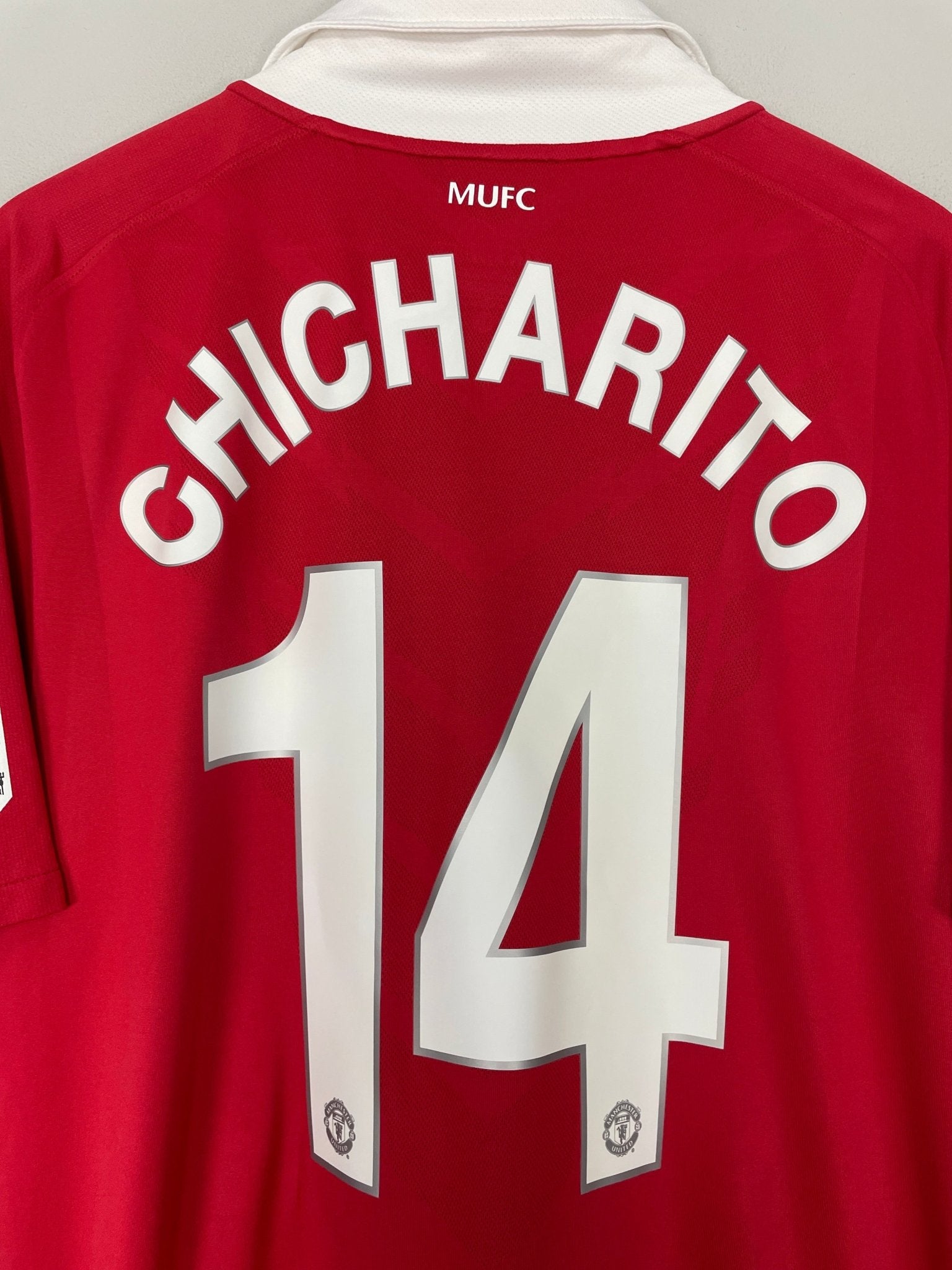 Shop 2010/11 MANCHESTER UNITED CHICHARITO #14 HOME SHIRT (XL) NIKE, classic football shirts, vintage football shirts & retro soccer jerseys at Cult Kits