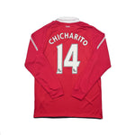 Buy 2010/11 Manchester United Chicharito 14 L/S Home Shirt (L) Nike ~ Free worldwide shipping available ~ Authentic Vintage Football Shirts from Cult Kits