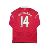 Buy 2010/11 Manchester United Chicharito 14 L/S Home Shirt (L) Nike ~ Free worldwide shipping available ~ Authentic Vintage Football Shirts from Cult Kits