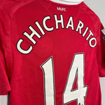 Shop 2010/11 MANCHESTER UNITED CHICHARITO #14 *MATCH ISSUE* HOME SHIRT (M) NIKE, classic football shirts, vintage football shirts & retro soccer jerseys at Cult Kits