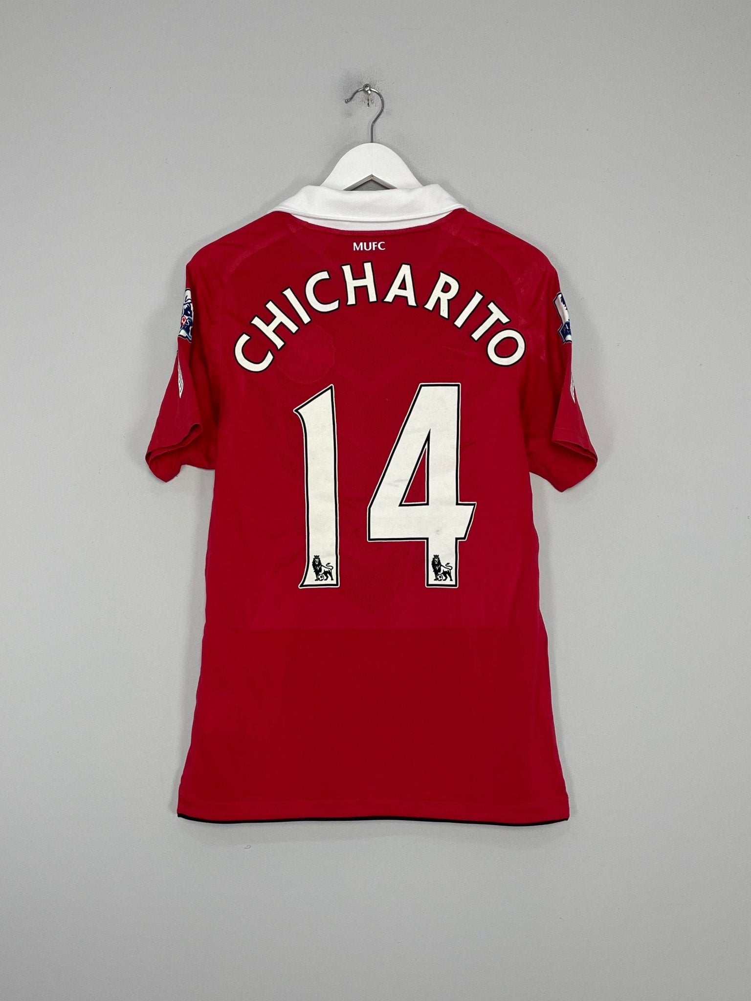 Shop 2010/11 MANCHESTER UNITED CHICHARITO #14 *MATCH ISSUE* HOME SHIRT (M) NIKE, classic football shirts, vintage football shirts & retro soccer jerseys at Cult Kits