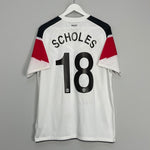 Shop 2010/11 MANCHESTER UNITED SCHOLES #18 AWAY SHIRT (L) NIKE, classic football shirts, vintage football shirts & retro soccer jerseys at Cult Kits