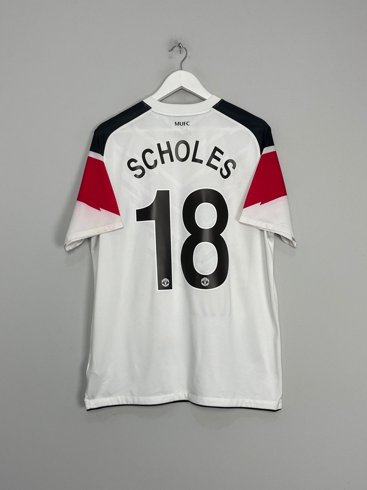 Shop 2010/11 MANCHESTER UNITED SCHOLES #18 AWAY SHIRT (L) NIKE, classic football shirts, vintage football shirts & retro soccer jerseys at Cult Kits