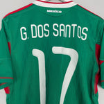 Shop 2010/11 MEXICO G.DOS SANTOS #17 HOME SHIRT (M) ADIDAS, classic football shirts, vintage football shirts & retro soccer jerseys at Cult Kits