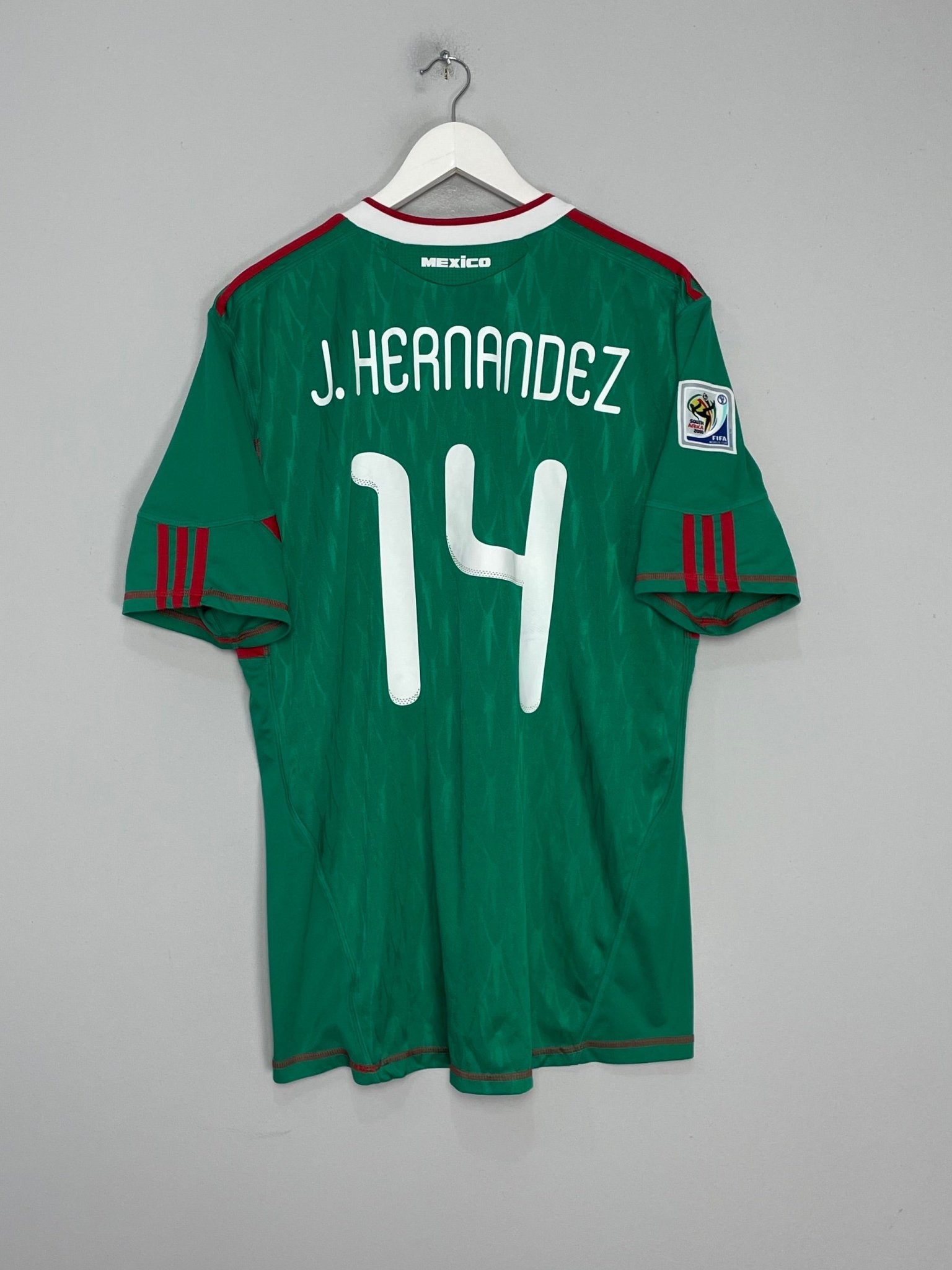 Shop 2010/11 MEXICO J.HERNANDEZ #14 HOME SHIRT (XL) ADIDAS, classic football shirts, vintage football shirts & retro soccer jerseys at Cult Kits