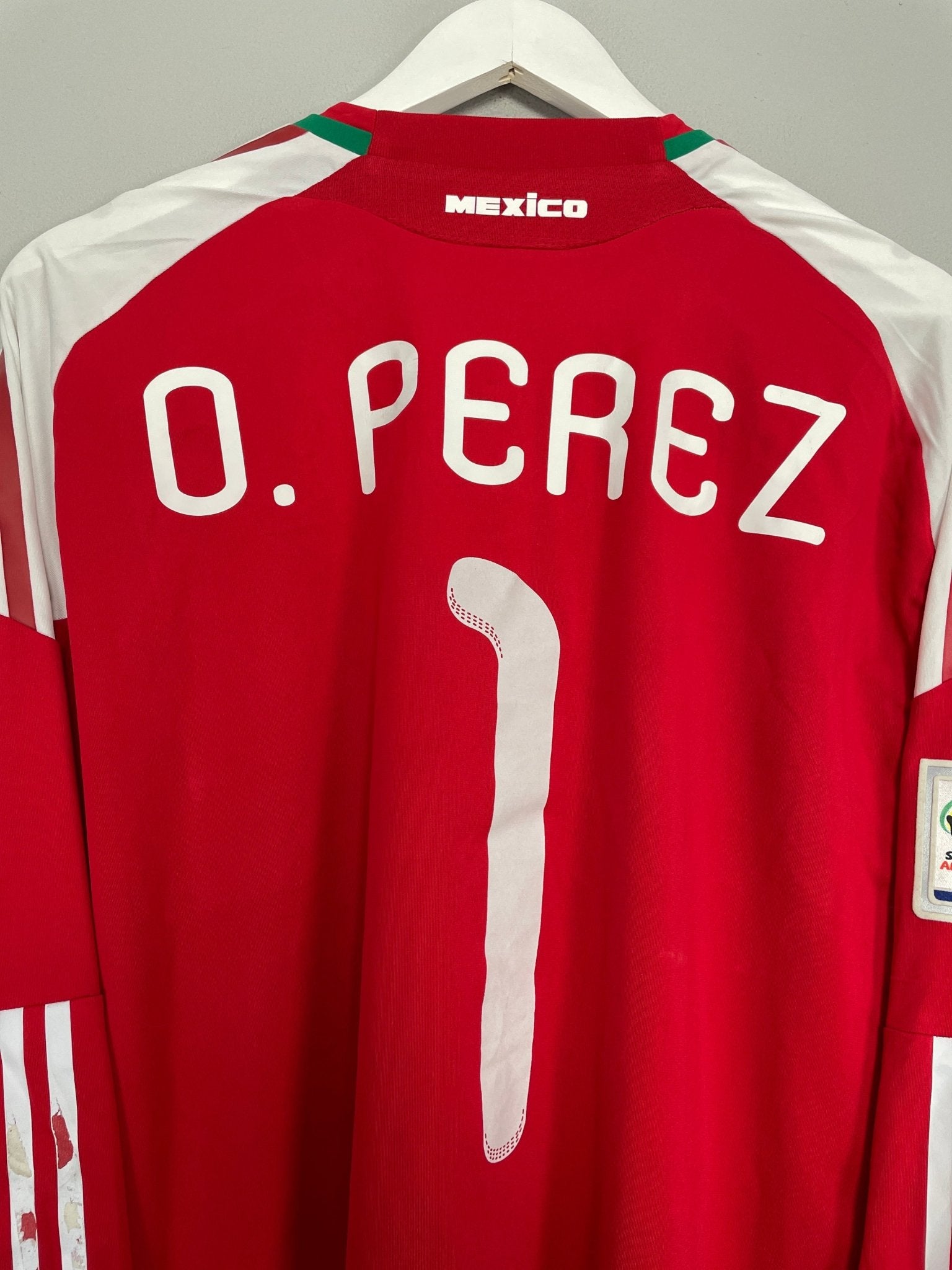 Shop 2010/11 MEXICO O.PEREZ #1 *MATCH ISSUE* GK SHIRT (XL) ADIDAS, classic football shirts, vintage football shirts & retro soccer jerseys at Cult Kits
