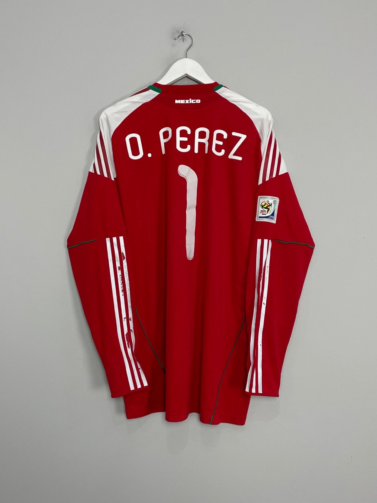 Shop 2010/11 MEXICO O.PEREZ #1 *MATCH ISSUE* GK SHIRT (XL) ADIDAS, classic football shirts, vintage football shirts & retro soccer jerseys at Cult Kits