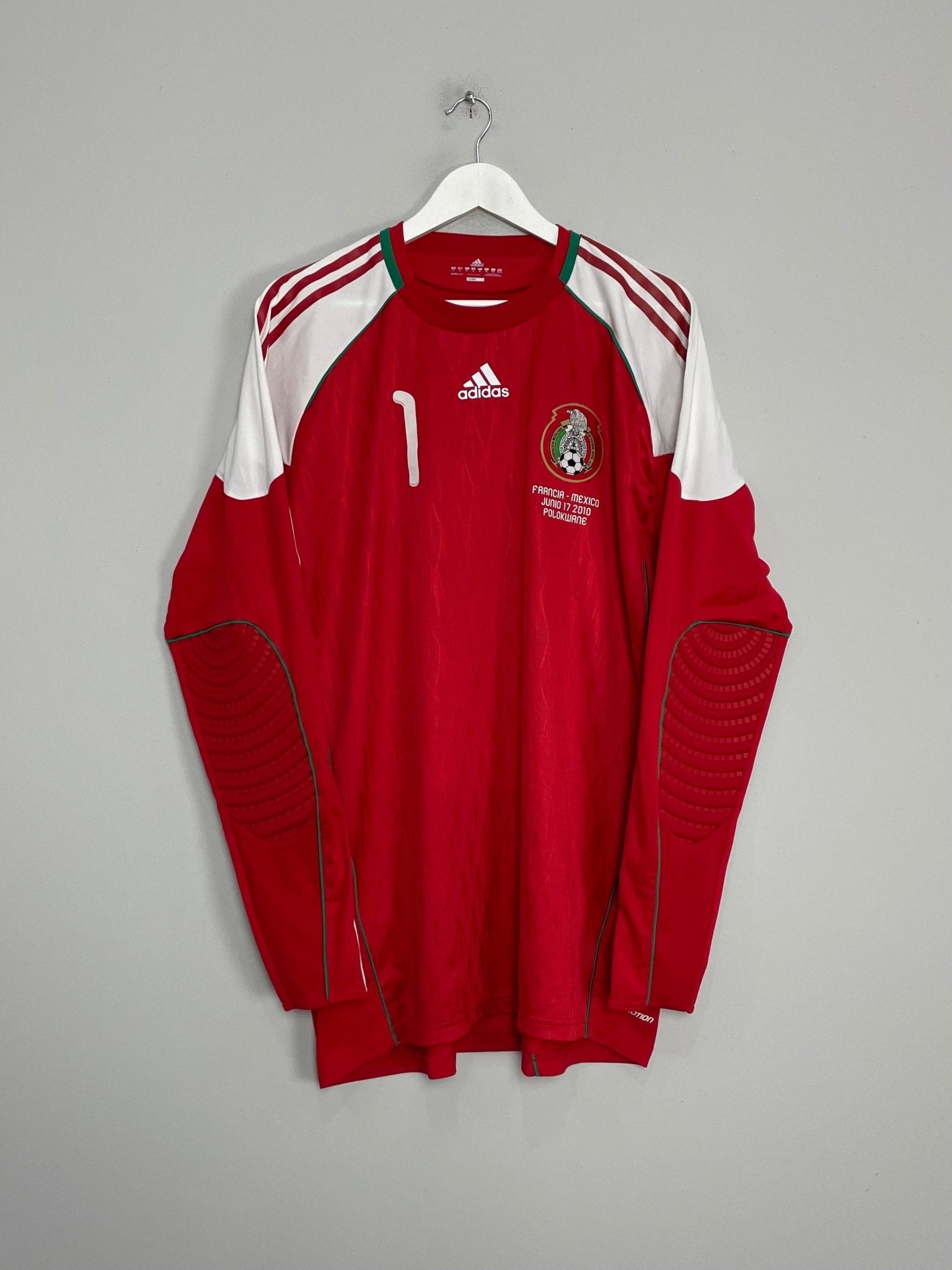 Shop 2010/11 MEXICO O.PEREZ #1 *MATCH ISSUE* GK SHIRT (XL) ADIDAS, classic football shirts, vintage football shirts & retro soccer jerseys at Cult Kits