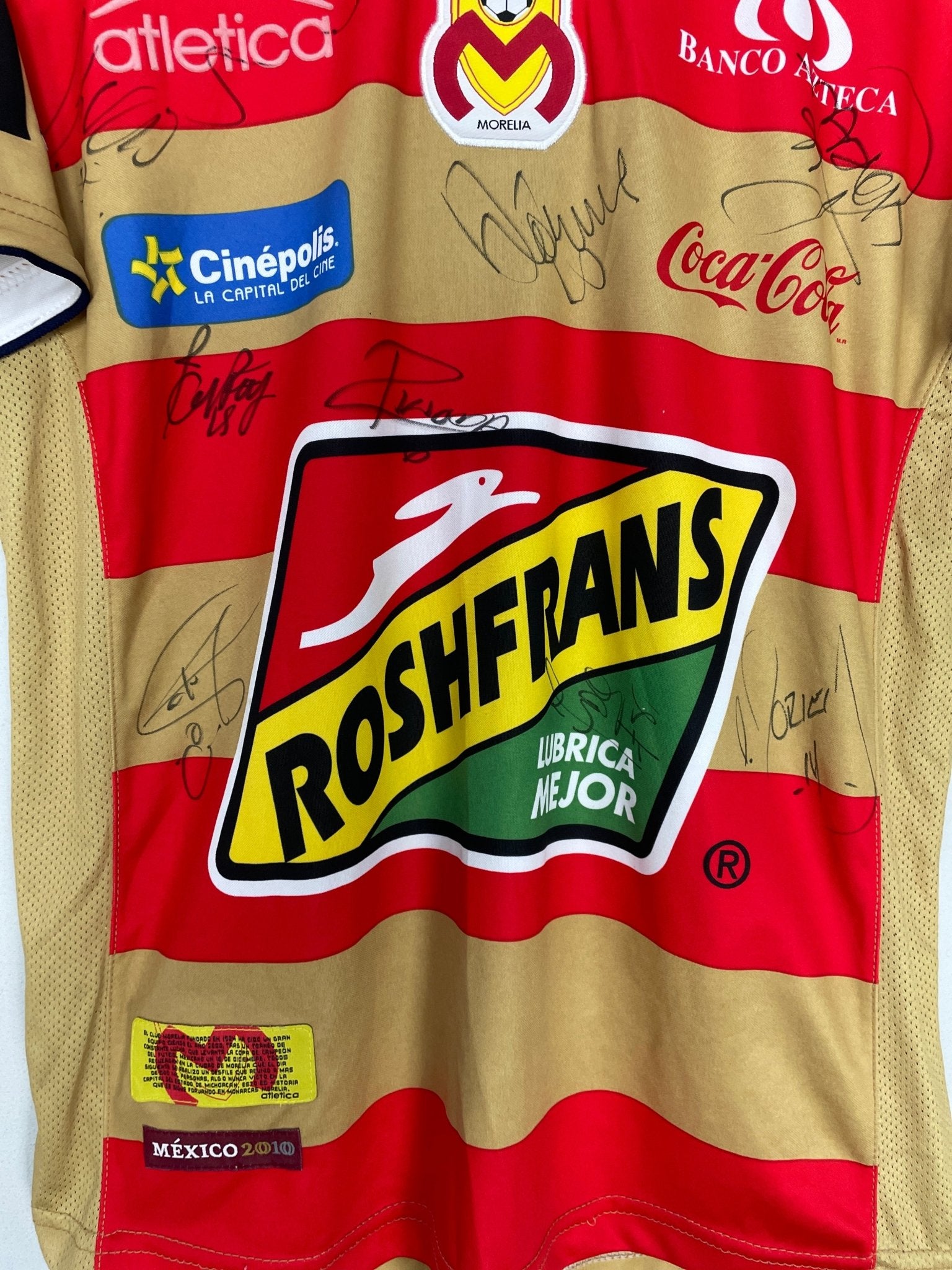 Shop 2010/11 MONARCAS MORELIA *SQUAD SIGNED* BNWT HOME SHIRT (S) ATLETICA, classic football shirts, vintage football shirts & retro soccer jerseys at Cult Kits