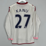 Shop 2010/11 PORTSMOUTH KANU #27 L/S AWAY SHIRT (S) KAPPA, classic football shirts, vintage football shirts & retro soccer jerseys at Cult Kits