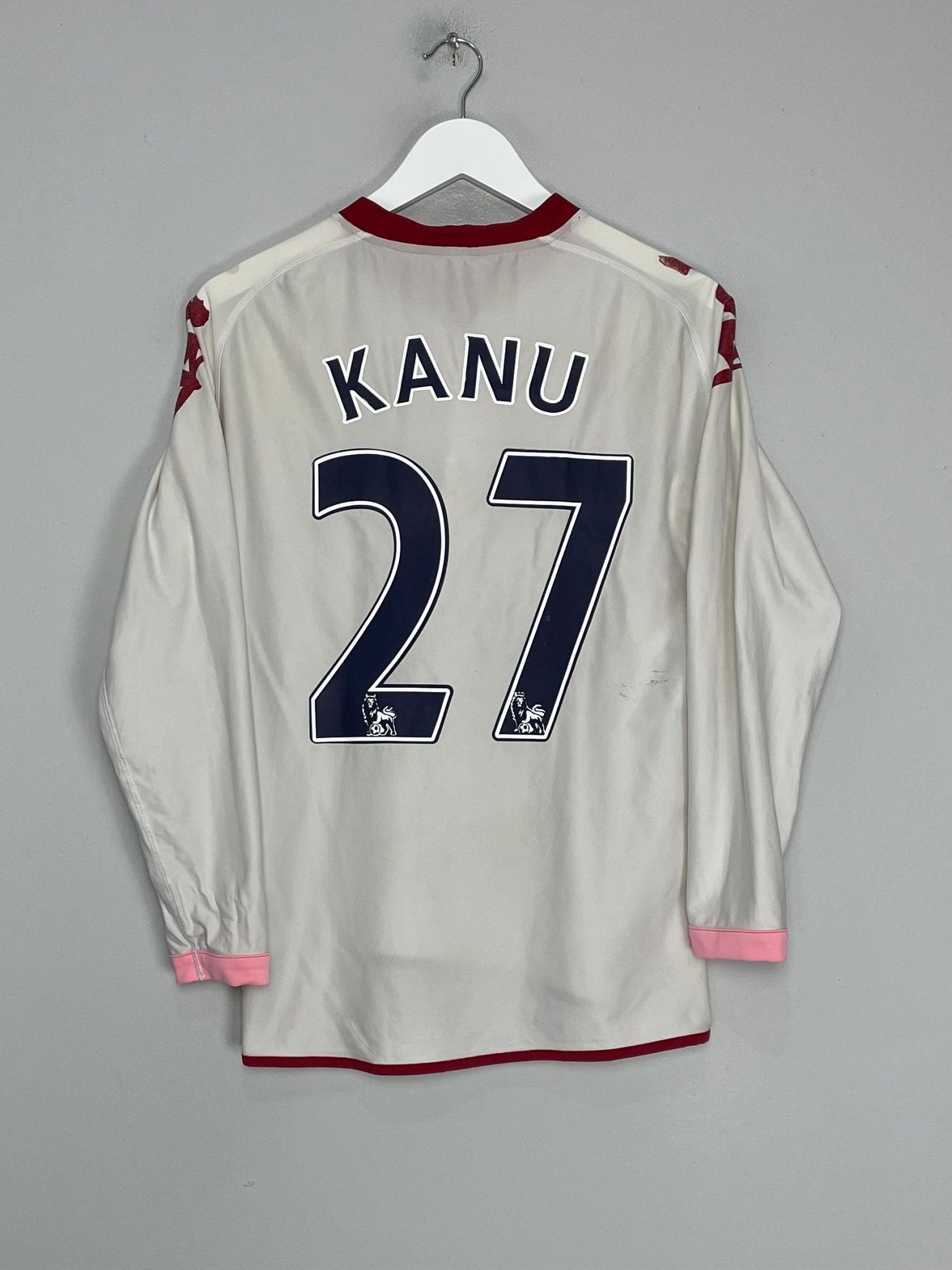 Shop 2010/11 PORTSMOUTH KANU #27 L/S AWAY SHIRT (S) KAPPA, classic football shirts, vintage football shirts & retro soccer jerseys at Cult Kits