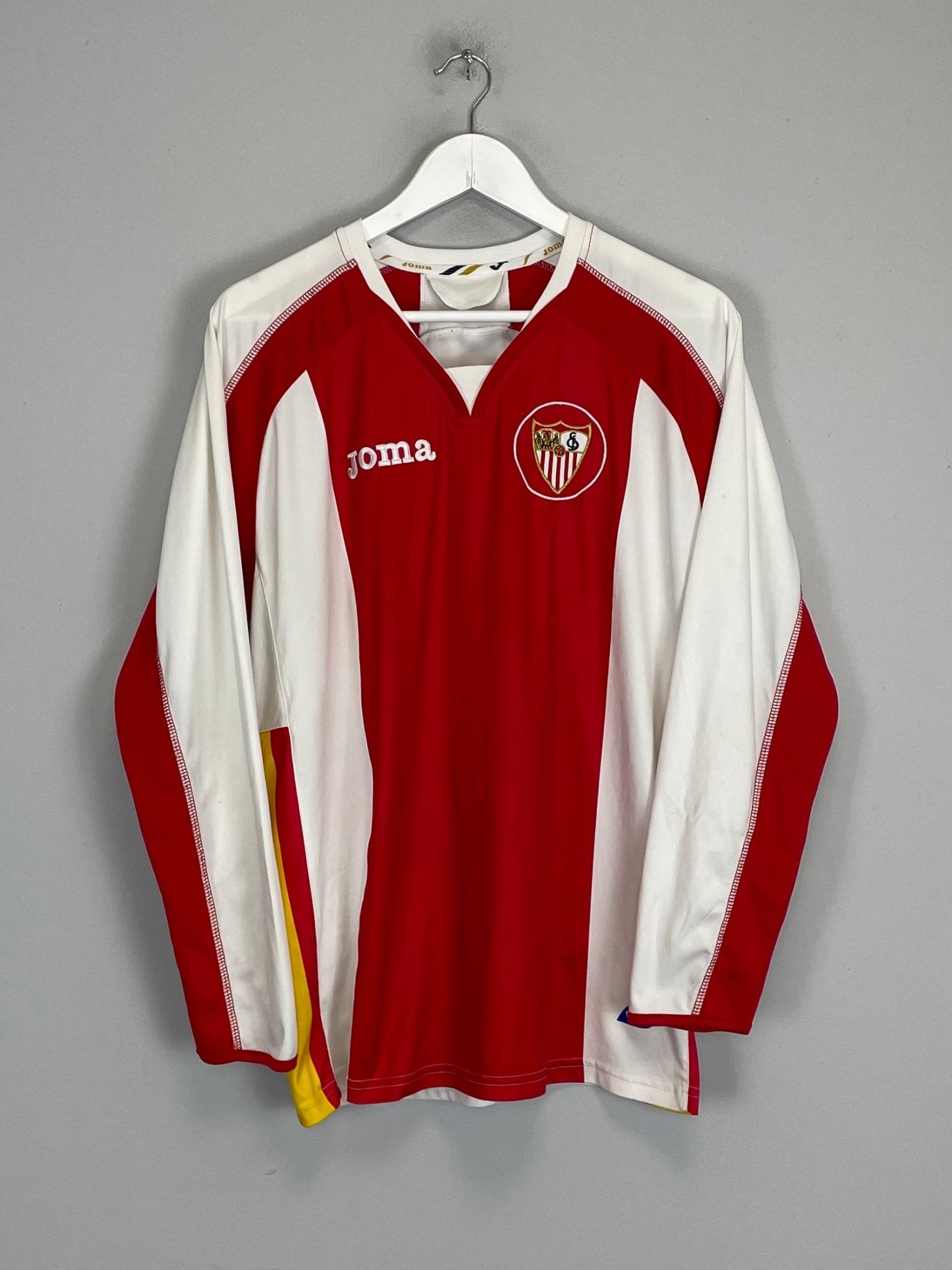 Shop 2010/11 SEVILLA L/S CUP HOME SHIRT (M) JOMA, classic football shirts, vintage football shirts & retro soccer jerseys at Cult Kits