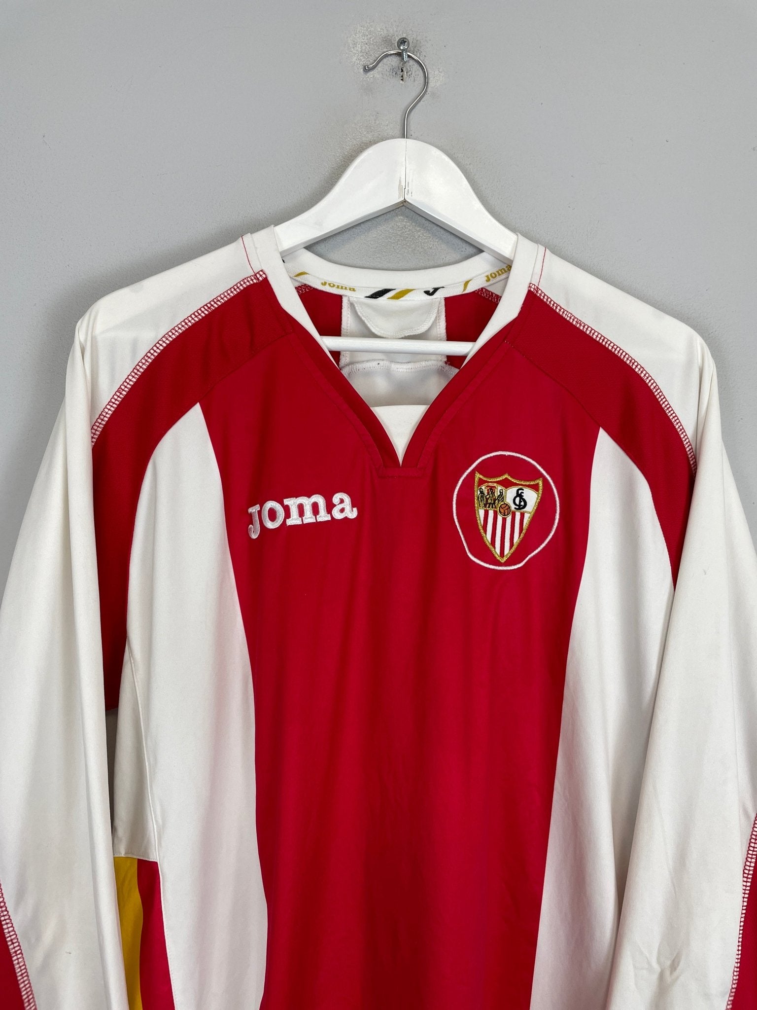 Shop 2010/11 SEVILLA L/S CUP HOME SHIRT (M) JOMA, classic football shirts, vintage football shirts & retro soccer jerseys at Cult Kits