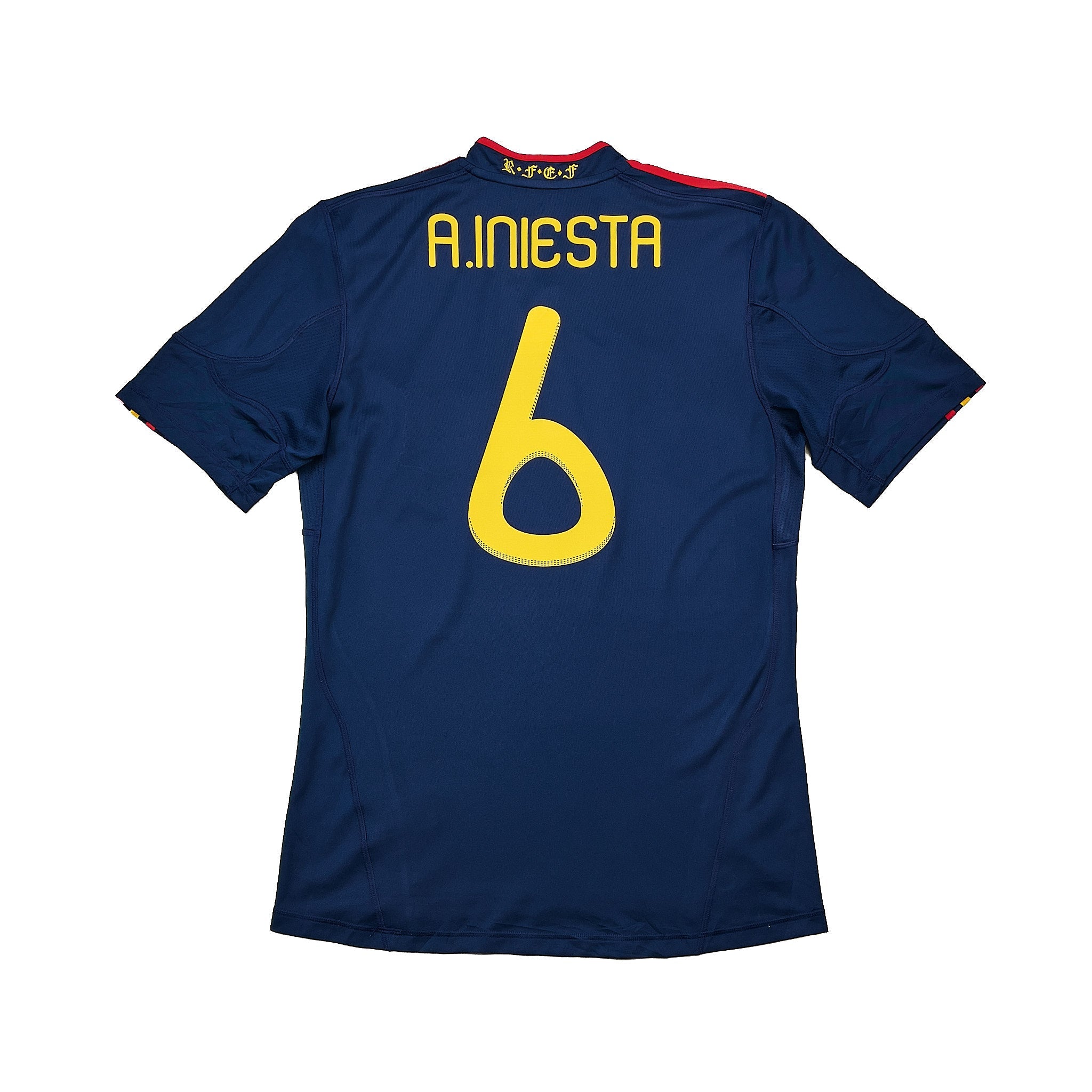 Buy 2010/11 Spain A.Iniesta 6 Away Shirt (M) Adidas ~ Free worldwide shipping ~ Authentic Vintage Football Shirts from Cult Kits