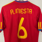 Shop 2010/11 SPAIN A.INIESTA #6 HOME SHIRT (M) ADIDAS, classic football shirts, vintage football shirts & retro soccer jerseys at Cult Kits