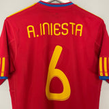 Shop 2010/11 SPAIN A.INIESTA #6 HOME SHIRT (M) ADIDAS, classic football shirts, vintage football shirts & retro soccer jerseys at Cult Kits