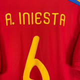 2010/11 SPAIN A.INIESTA 6 HOME SHIRT (XL) ADIDAS - Cult Kits - XL - Buy Vintage Football Shirts, Authentic Retro Football Shirts For Sale, Classic Football Shirts & Soccer Jersey