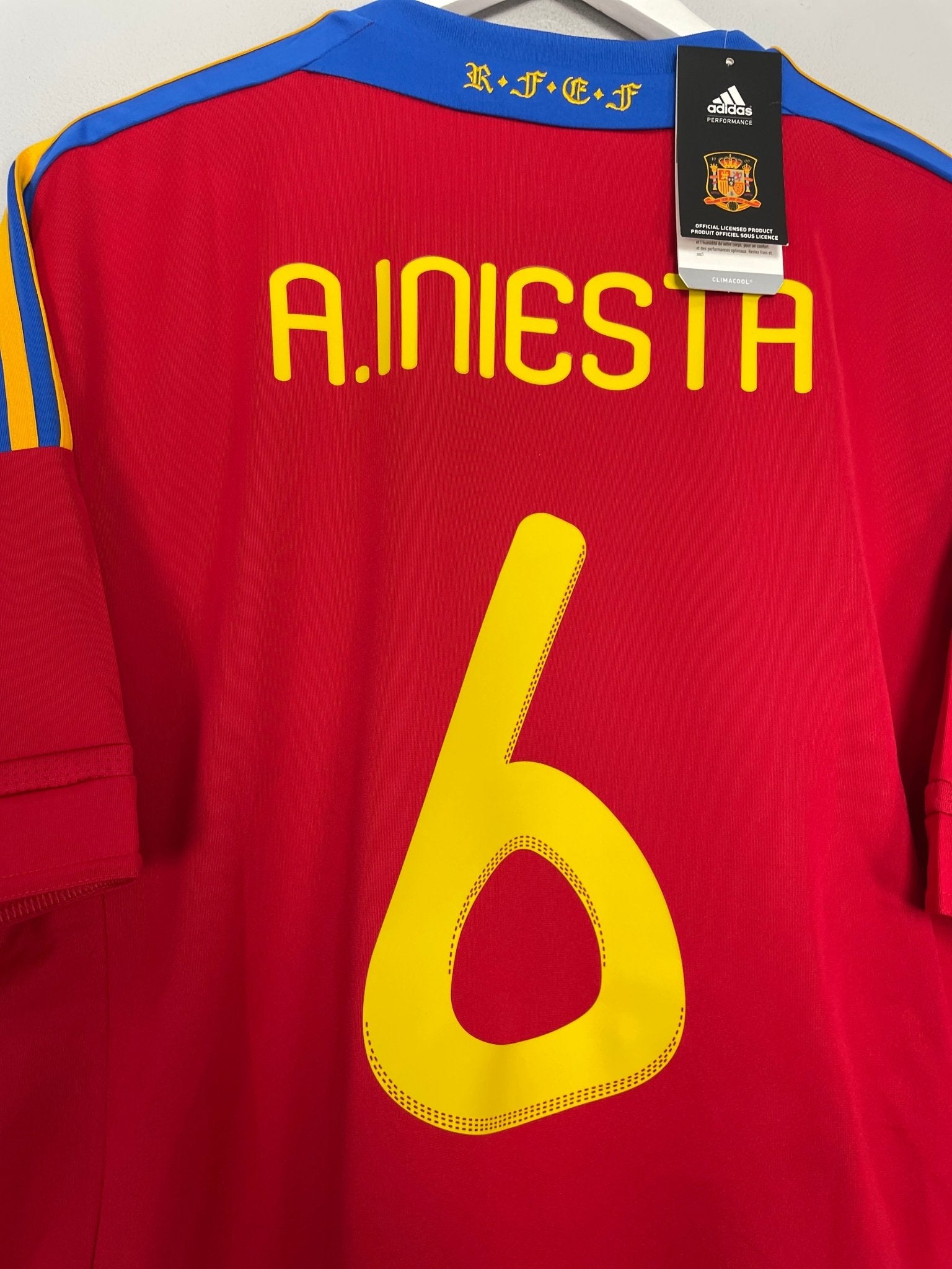Shop 2010/11 SPAIN INIESTA #6 *BNWT* HOME SHIRT (XL) ADIDAS, classic football shirts, vintage football shirts & retro soccer jerseys at Cult Kits