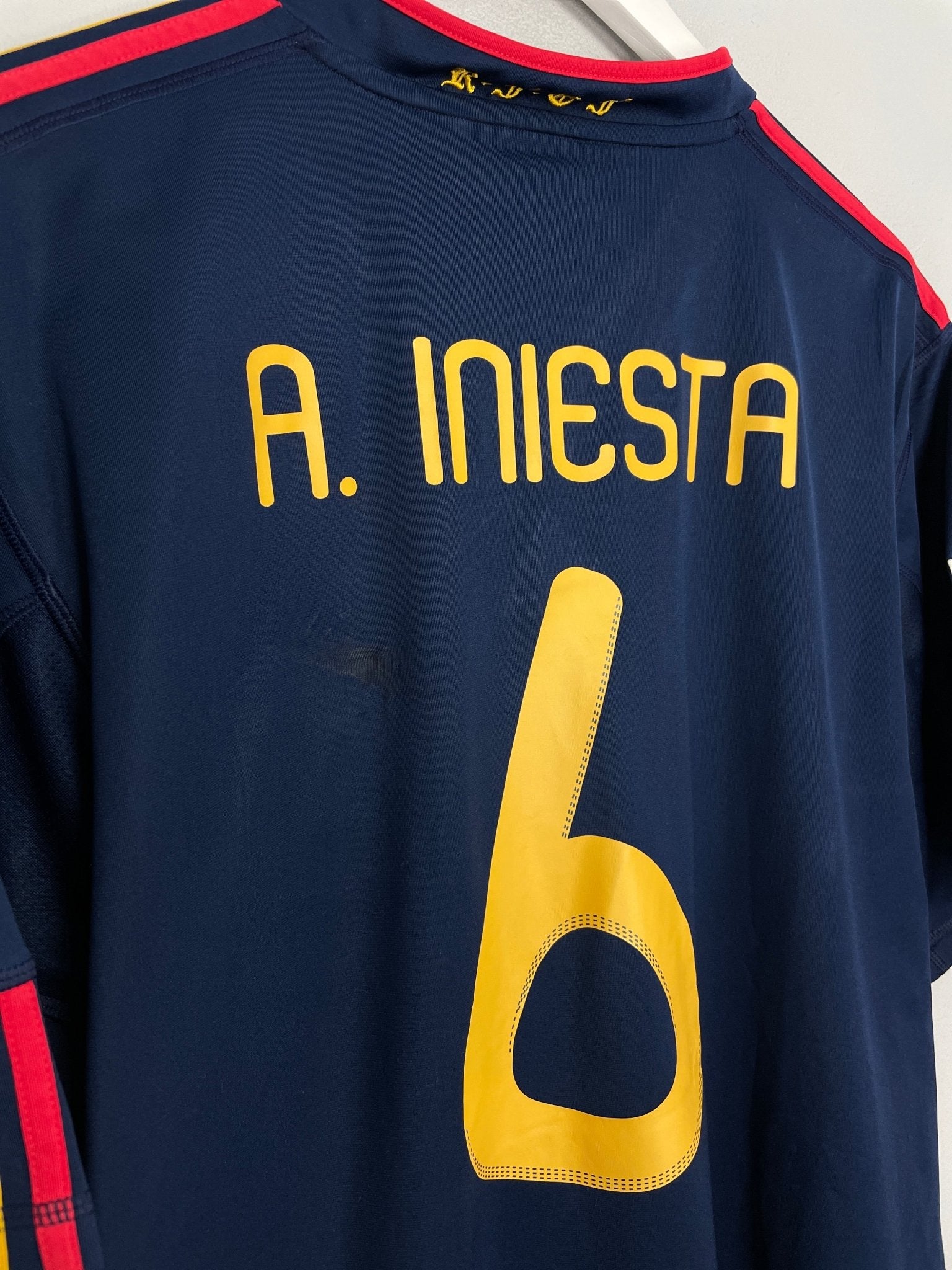 Shop 2010/11 SPAIN INIESTA #6 WC FINAL AWAY SHIRT (XL) ADIDAS, classic football shirts, vintage football shirts & retro soccer jerseys at Cult Kits