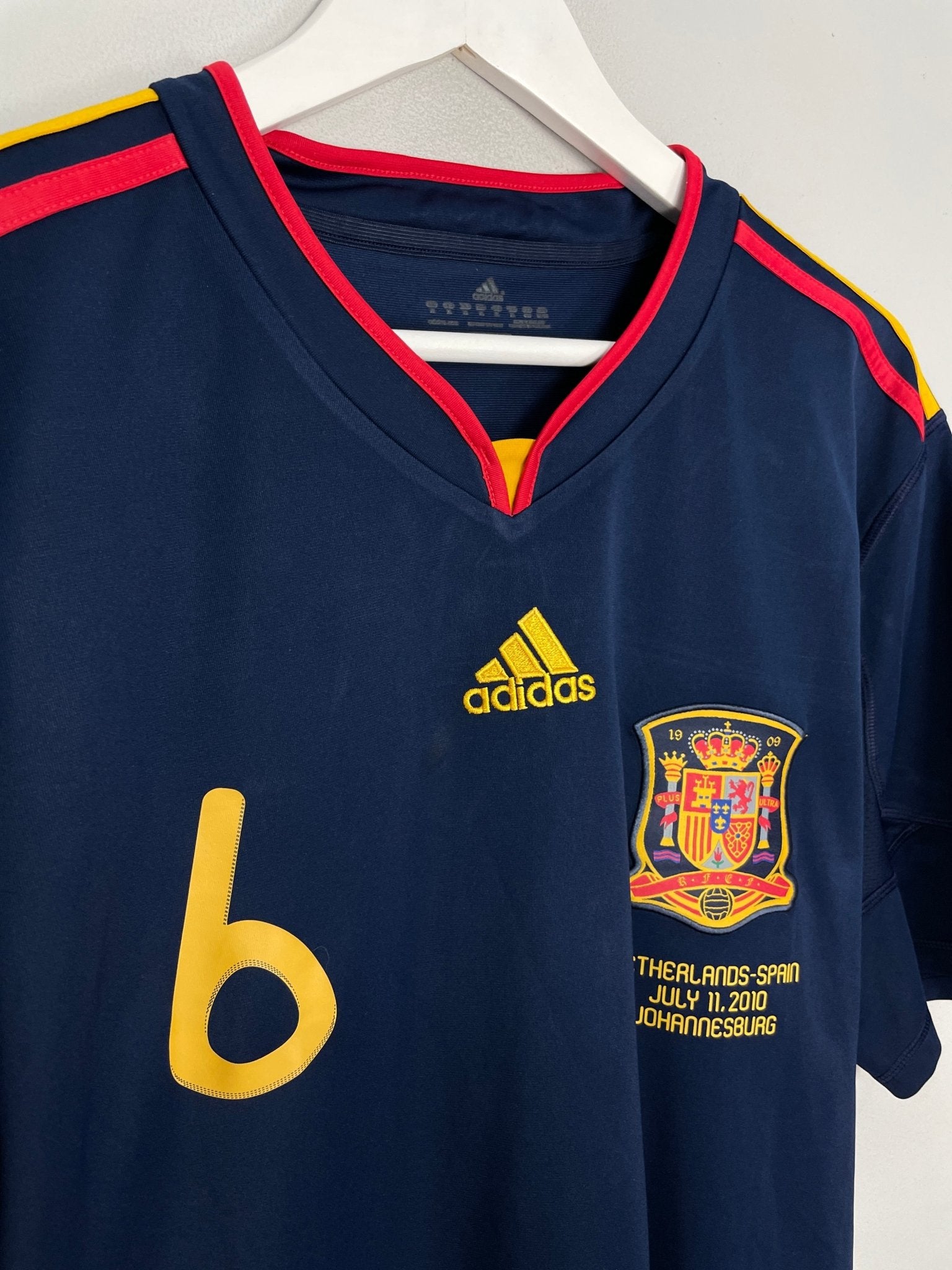Shop 2010/11 SPAIN INIESTA #6 WC FINAL AWAY SHIRT (XL) ADIDAS, classic football shirts, vintage football shirts & retro soccer jerseys at Cult Kits