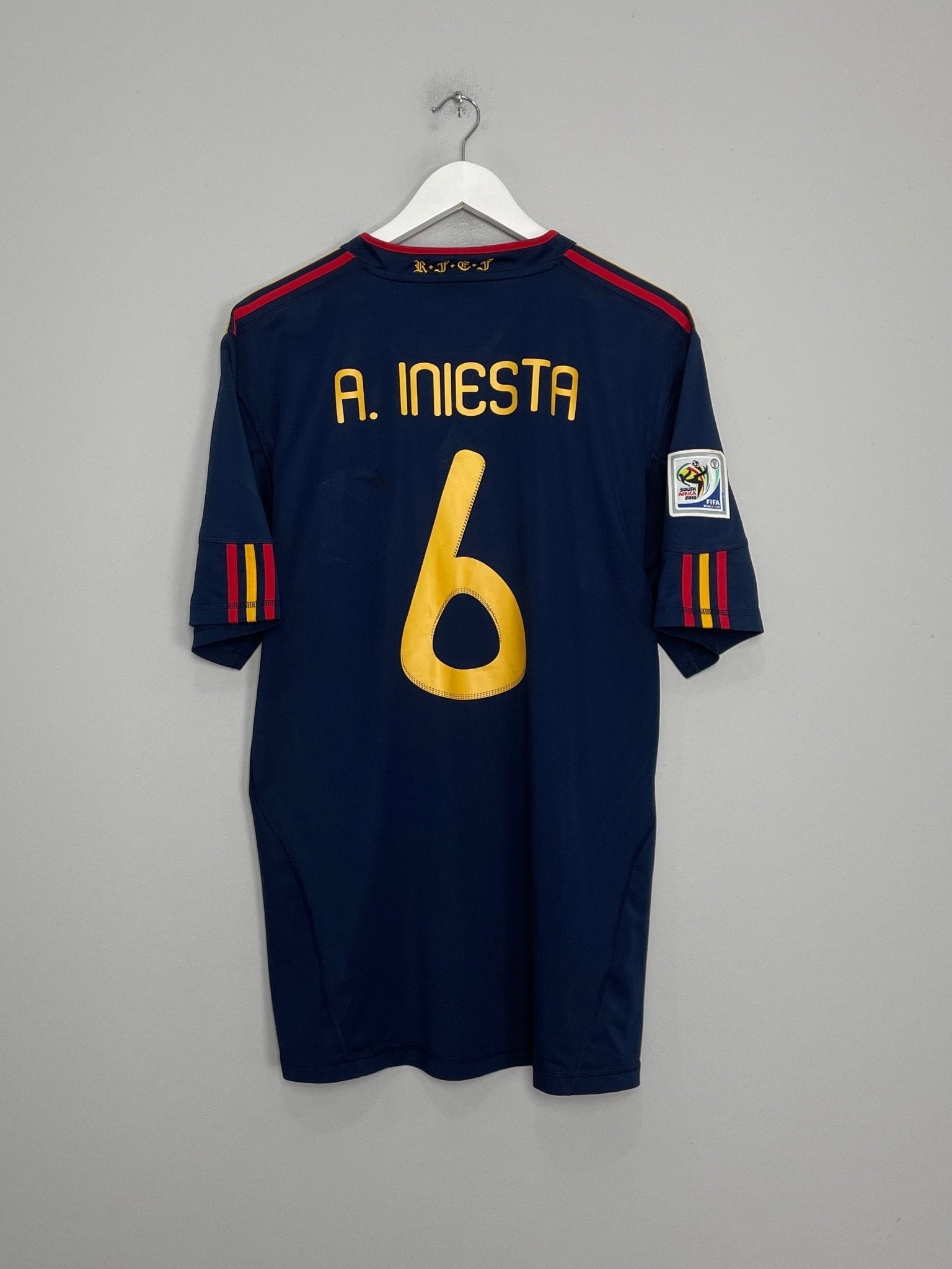 Shop 2010/11 SPAIN INIESTA #6 WC FINAL AWAY SHIRT (XL) ADIDAS, classic football shirts, vintage football shirts & retro soccer jerseys at Cult Kits