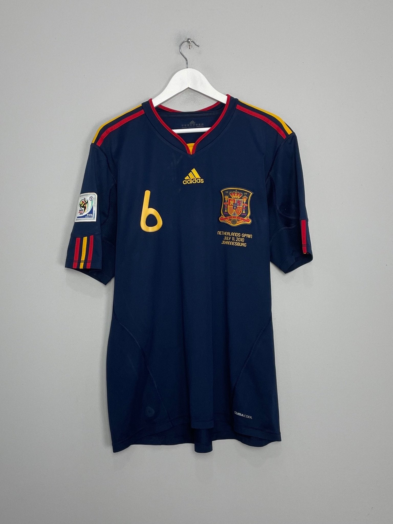Shop 2010/11 SPAIN INIESTA #6 WC FINAL AWAY SHIRT (XL) ADIDAS, classic football shirts, vintage football shirts & retro soccer jerseys at Cult Kits