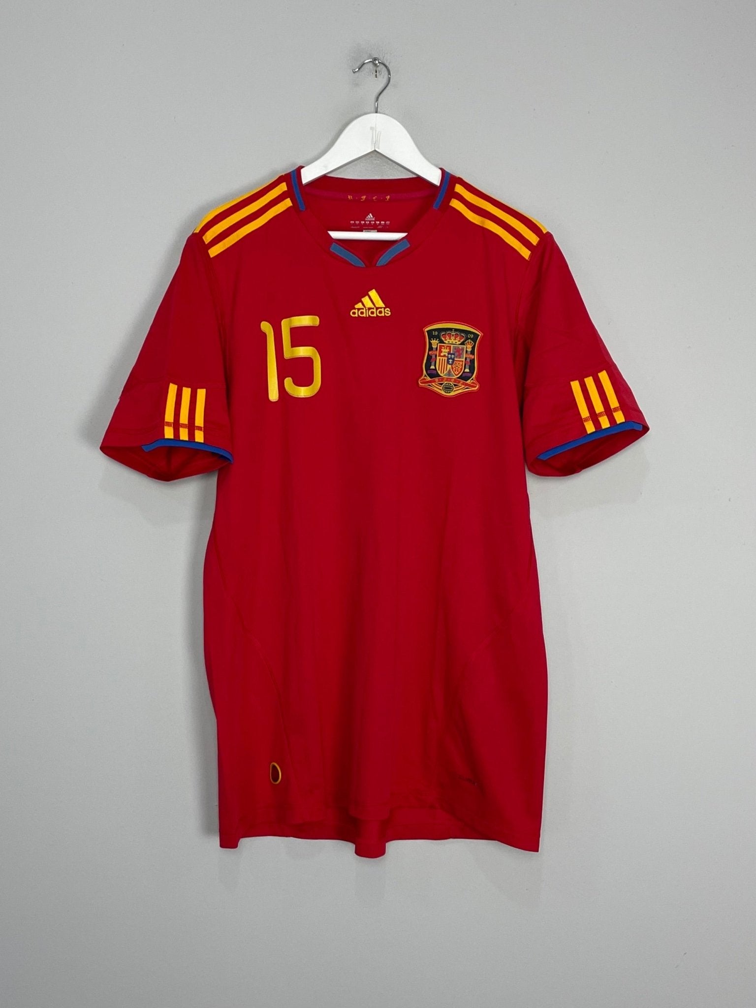 Shop 2010/11 SPAIN SERGIO RAMOS #15 HOME SHIRT (XL) ADIDAS, classic football shirts, vintage football shirts & retro soccer jerseys at Cult Kits
