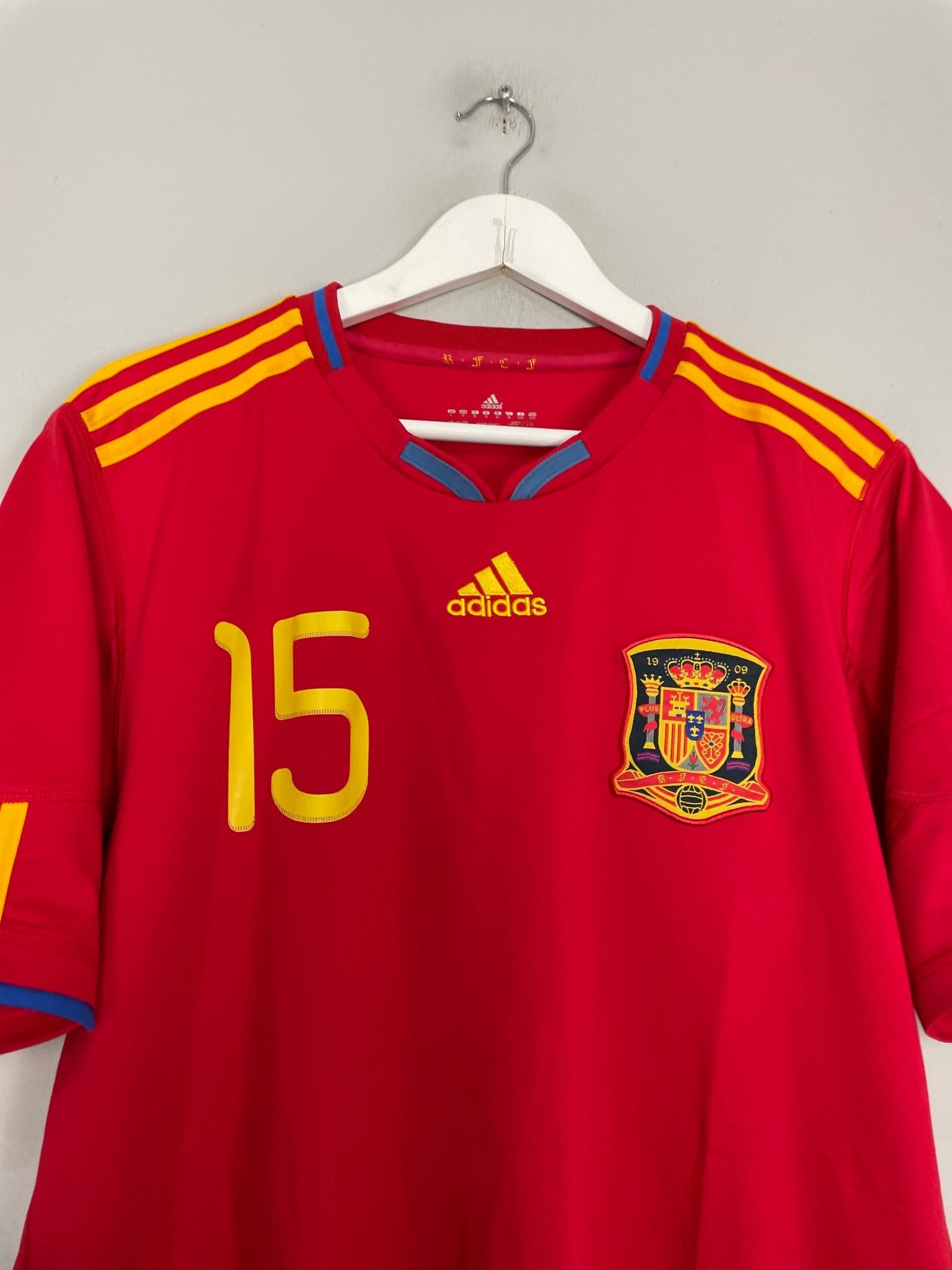 Shop 2010/11 SPAIN SERGIO RAMOS #15 HOME SHIRT (XL) ADIDAS, classic football shirts, vintage football shirts & retro soccer jerseys at Cult Kits