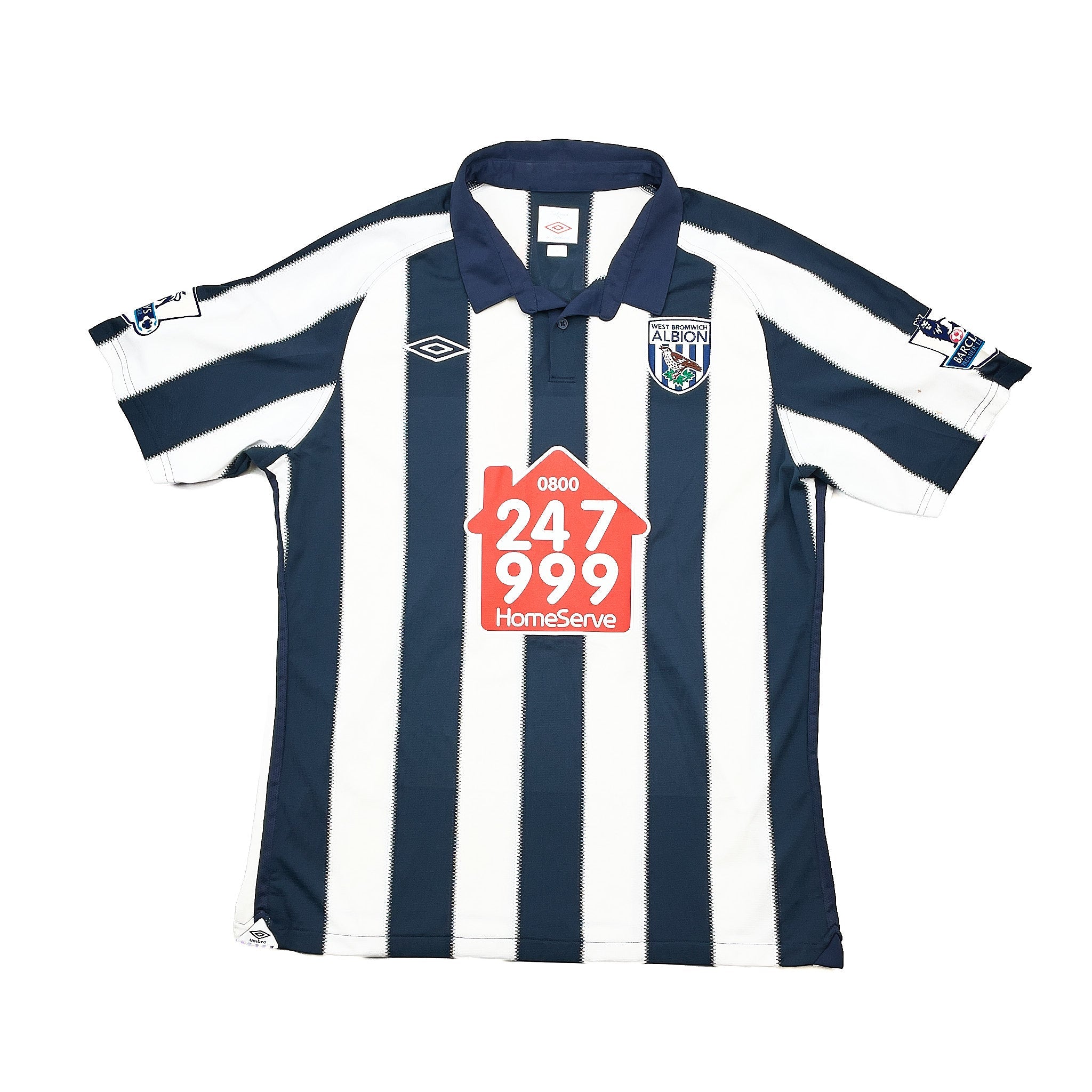 Buy 2010/11 West Brom Barnes 8 *Match Issue* Home Shirt (L) Umbro ~ Free worldwide shipping ~ Authentic Vintage Football Shirts from Cult Kits