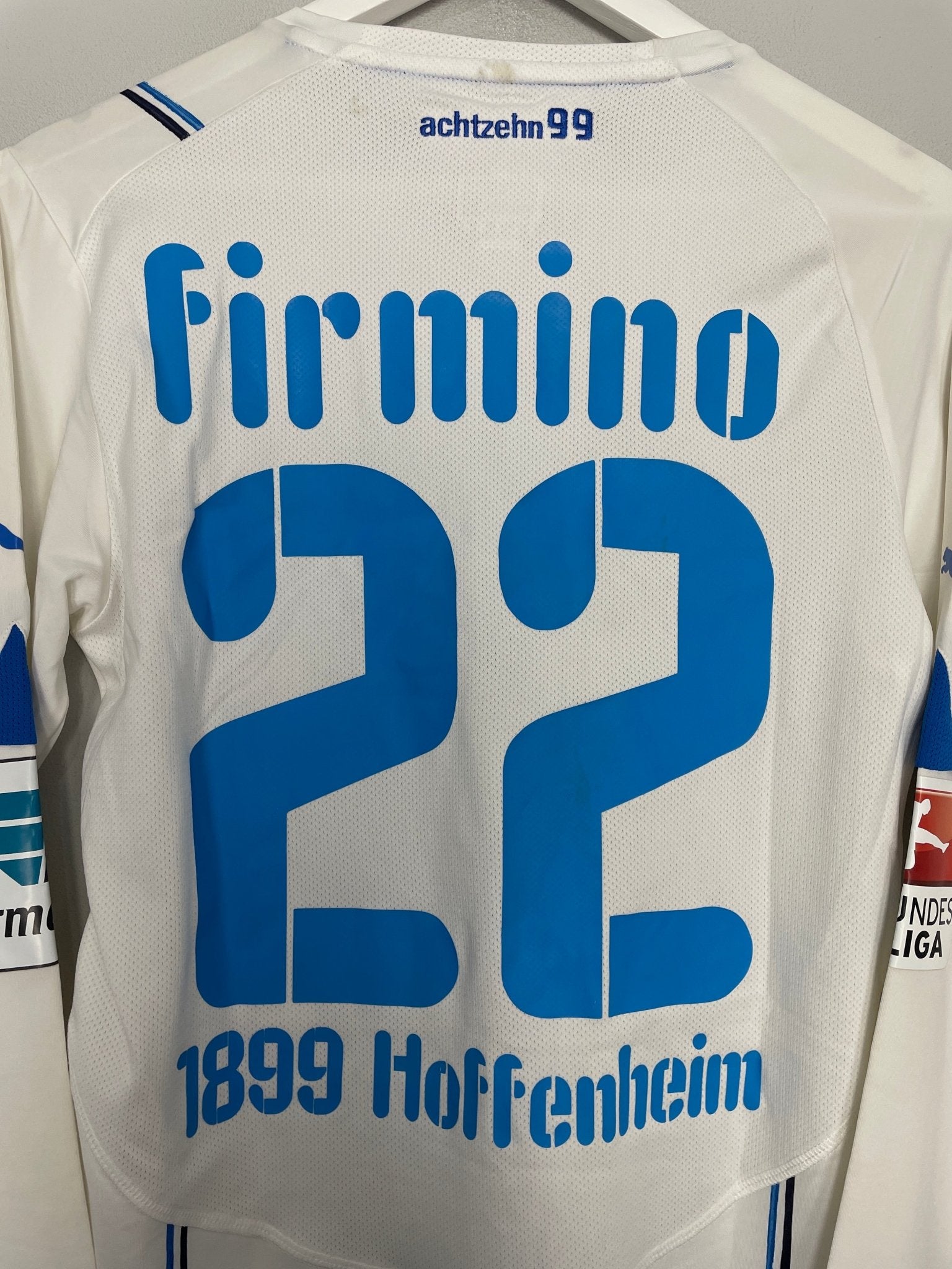 Shop 2010/12 HOFFENHEIM FIRMINO #22 *PLAYER ISSUE* L/S AWAY SHIRT (L) PUMA, classic football shirts, vintage football shirts & retro soccer jerseys at Cult Kits