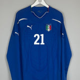2010/12 ITALY PIRLO 21 L/S HOME SHIRT (L) PUMA - Cult Kits - Large - Buy Vintage Football Shirts, Authentic Retro Football Shirts For Sale, Classic Football Shirts & Soccer Jersey
