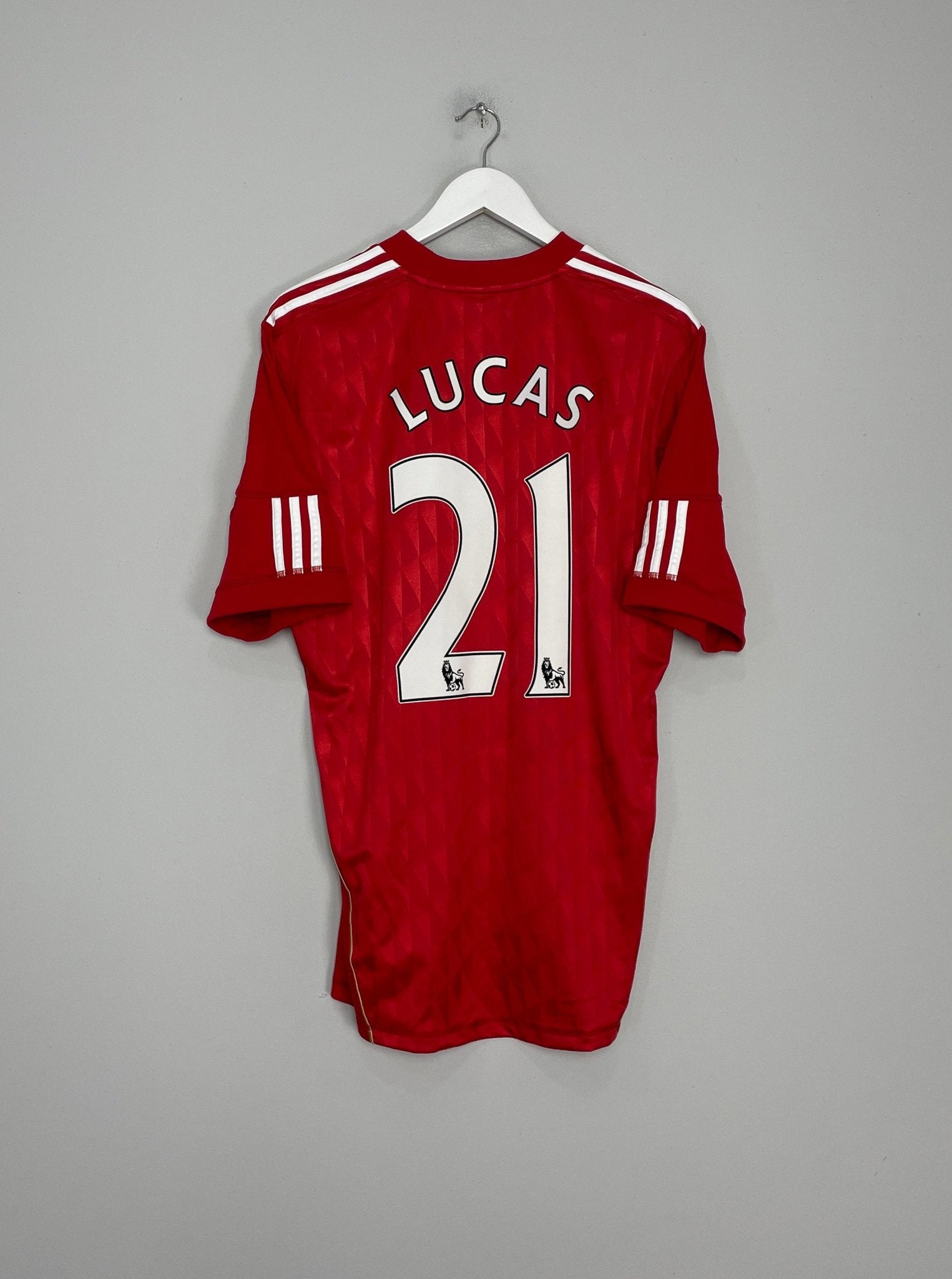 Shop 2010/12 LIVERPOOL LUCAS #21 HOME SHIRT (L) ADIDAS, classic football shirts, vintage football shirts & retro soccer jerseys at Cult Kits