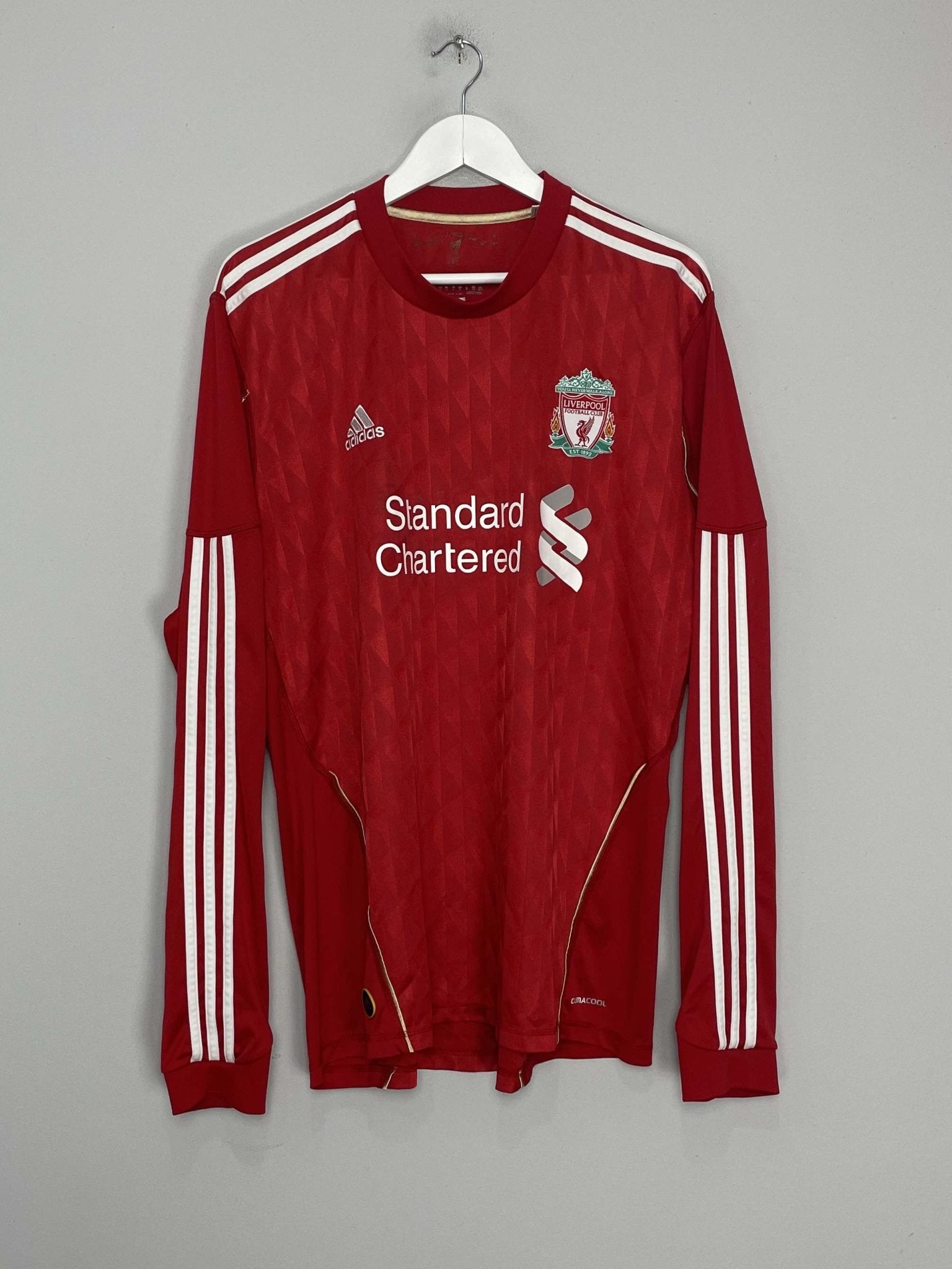 Shop 2010/12 LIVERPOOL SUAREZ #7 L/S HOME SHIRT (XL) ADIDAS, classic football shirts, vintage football shirts & retro soccer jerseys at Cult Kits