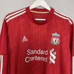 Shop 2010/12 LIVERPOOL SUAREZ #7 L/S HOME SHIRT (XL) ADIDAS, classic football shirts, vintage football shirts & retro soccer jerseys at Cult Kits
