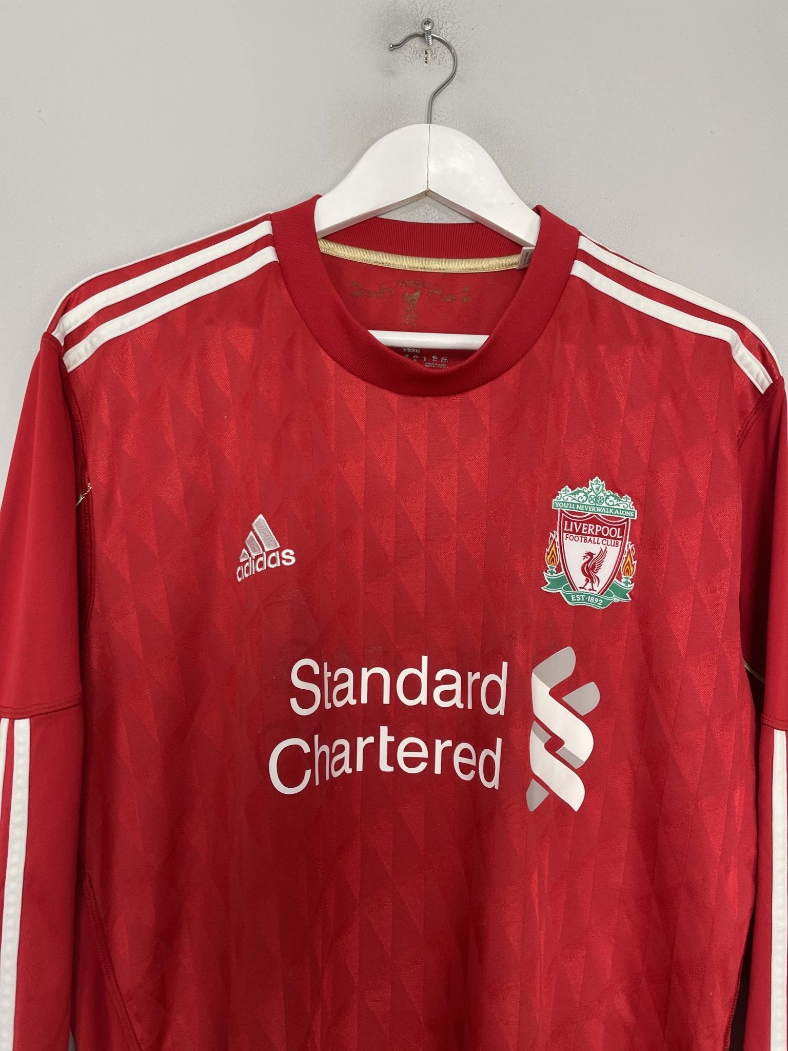 Shop 2010/12 LIVERPOOL SUAREZ #7 L/S HOME SHIRT (XL) ADIDAS, classic football shirts, vintage football shirts & retro soccer jerseys at Cult Kits