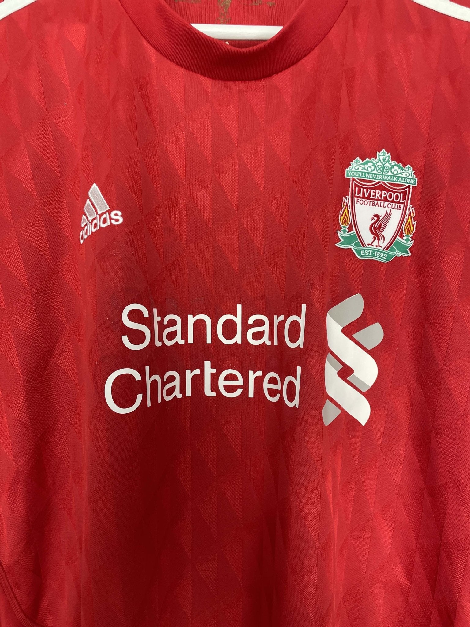 Shop 2010/12 LIVERPOOL SUAREZ #7 L/S HOME SHIRT (XL) ADIDAS, classic football shirts, vintage football shirts & retro soccer jerseys at Cult Kits