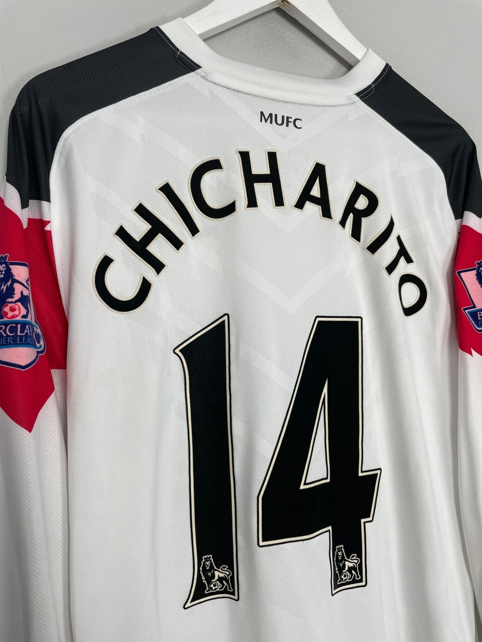 Shop 2010/12 MANCHESTER UNITED CHICHARITO #14 L/S AWAY SHIRT (L) NIKE, classic football shirts, vintage football shirts & retro soccer jerseys at Cult Kits