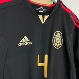 2011 MEXICO R.MARQUEZ 4 L/S *PLAYER ISSUE* AWAY SHIRT (L) ADIDAS - Cult Kits - Large - Buy Vintage Football Shirts, Authentic Retro Football Shirts For Sale, Classic Football Shirts & Soccer Jersey