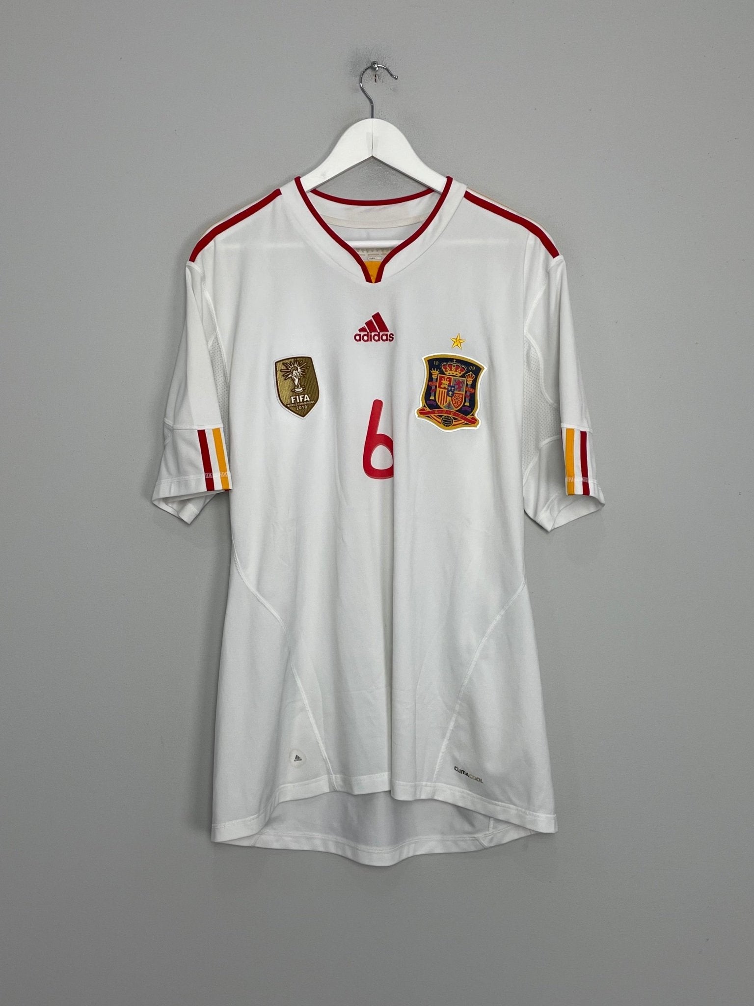 Shop 2011 SPAIN INIESTA #6 AWAY SHIRT (XL) ADIDAS, classic football shirts, vintage football shirts & retro soccer jerseys at Cult Kits