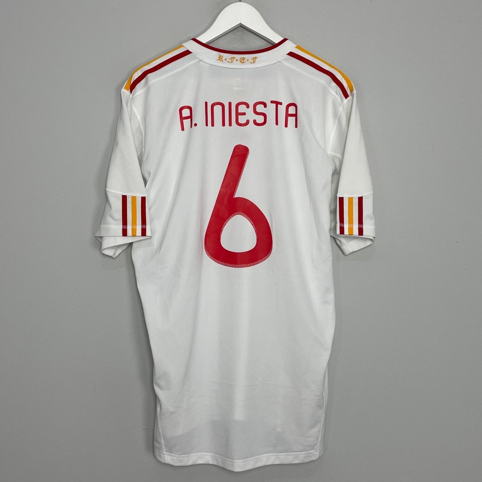 Shop 2011 SPAIN INIESTA #6 AWAY SHIRT (XL) ADIDAS, classic football shirts, vintage football shirts & retro soccer jerseys at Cult Kits