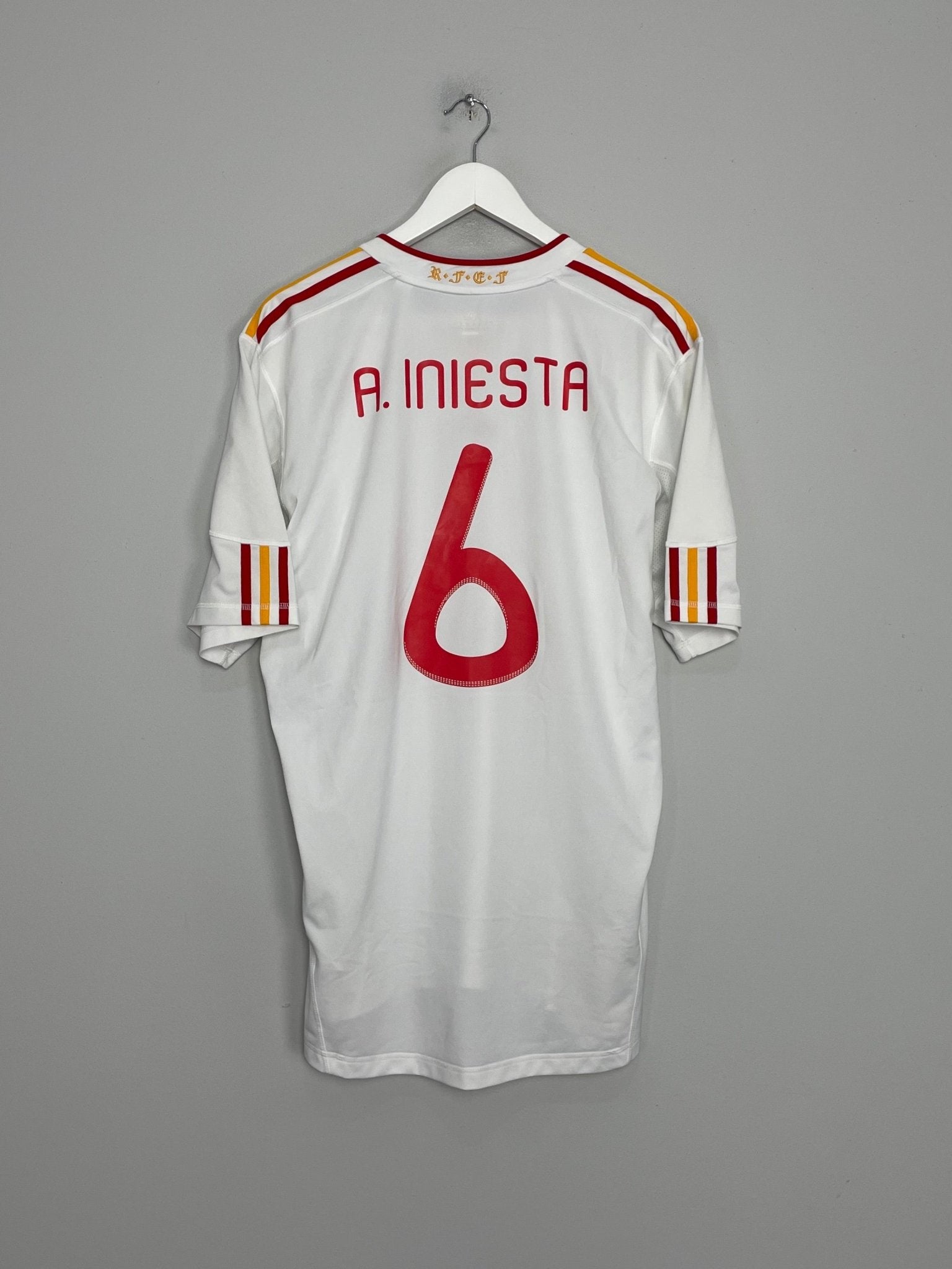 Shop 2011 SPAIN INIESTA #6 AWAY SHIRT (XL) ADIDAS, classic football shirts, vintage football shirts & retro soccer jerseys at Cult Kits