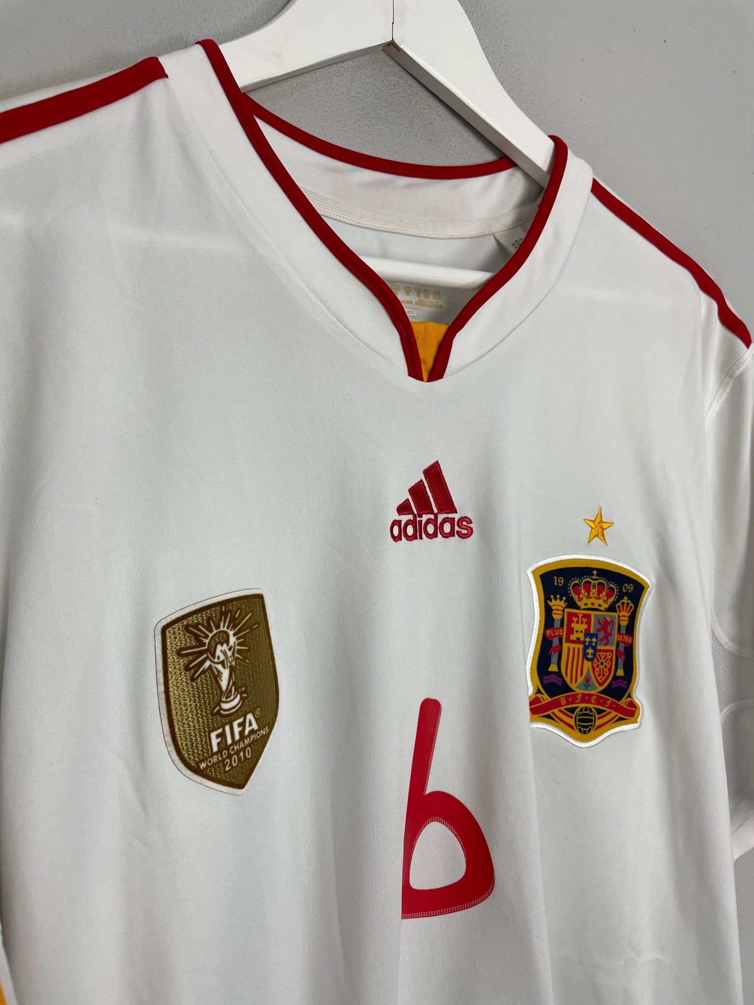 Shop 2011 SPAIN INIESTA #6 AWAY SHIRT (XL) ADIDAS, classic football shirts, vintage football shirts & retro soccer jerseys at Cult Kits