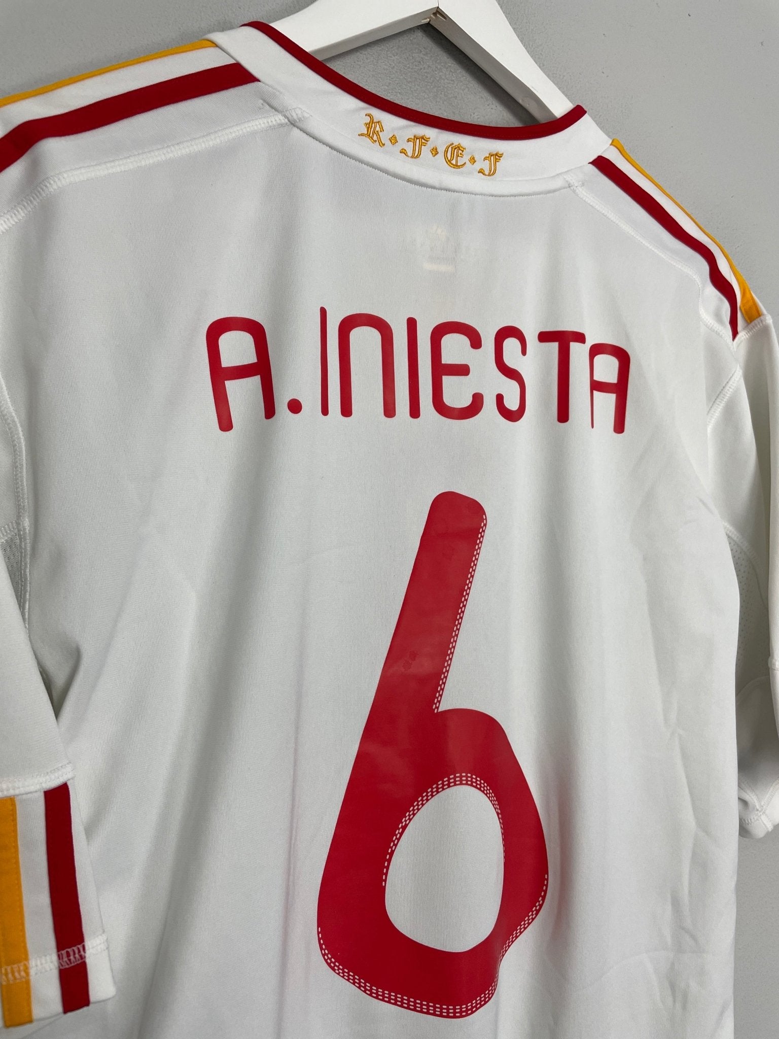 Shop 2011 SPAIN INIESTA #6 AWAY SHIRT (XL) ADIDAS, classic football shirts, vintage football shirts & retro soccer jerseys at Cult Kits