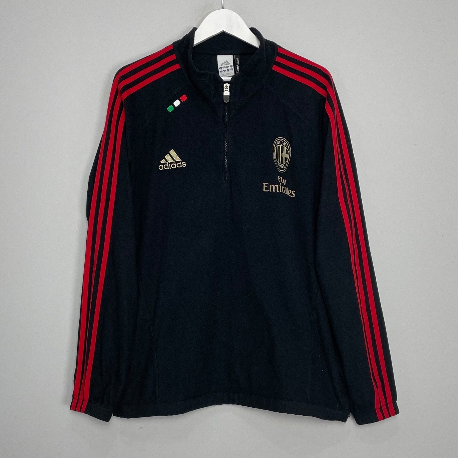 Shop 2011/12 AC MILAN 1/4 ZIP FLEECE (L) ADIDAS, classic football shirts, vintage football shirts & retro soccer jerseys at Cult Kits