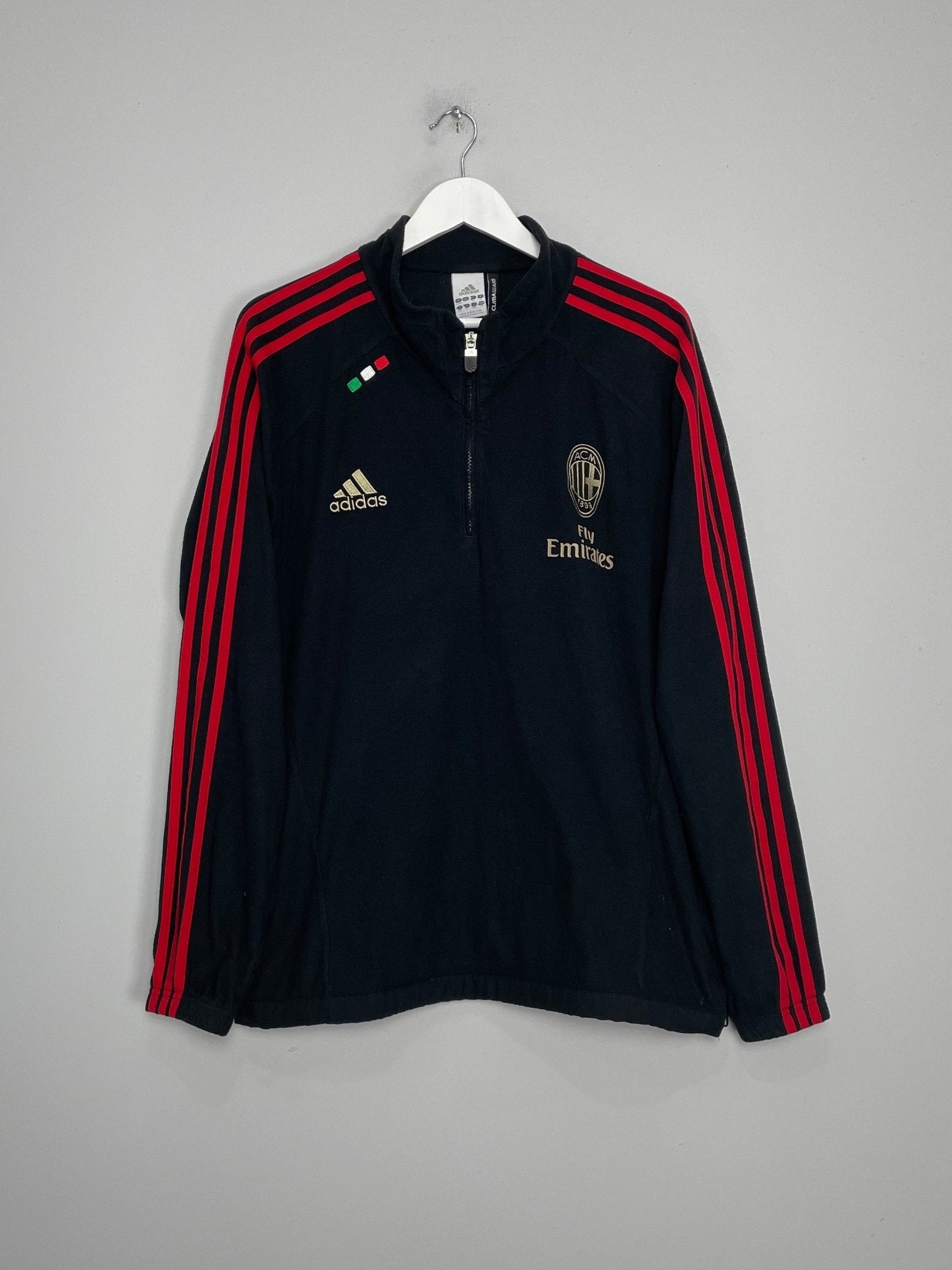 Shop 2011/12 AC MILAN 1/4 ZIP FLEECE (L) ADIDAS, classic football shirts, vintage football shirts & retro soccer jerseys at Cult Kits