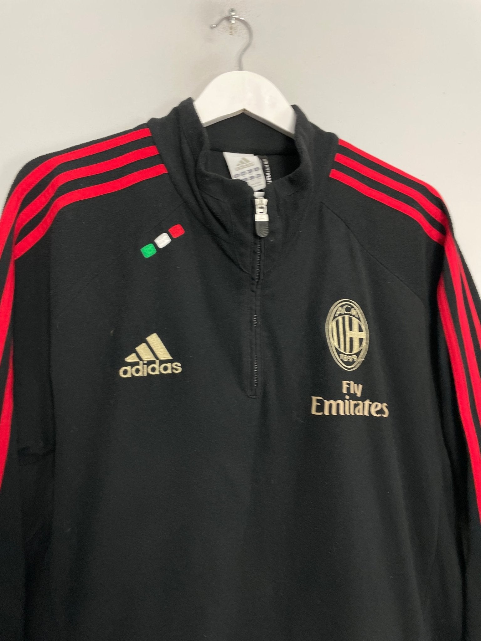 Shop 2011/12 AC MILAN 1/4 ZIP FLEECE (M) ADIDAS, classic football shirts, vintage football shirts & retro soccer jerseys at Cult Kits
