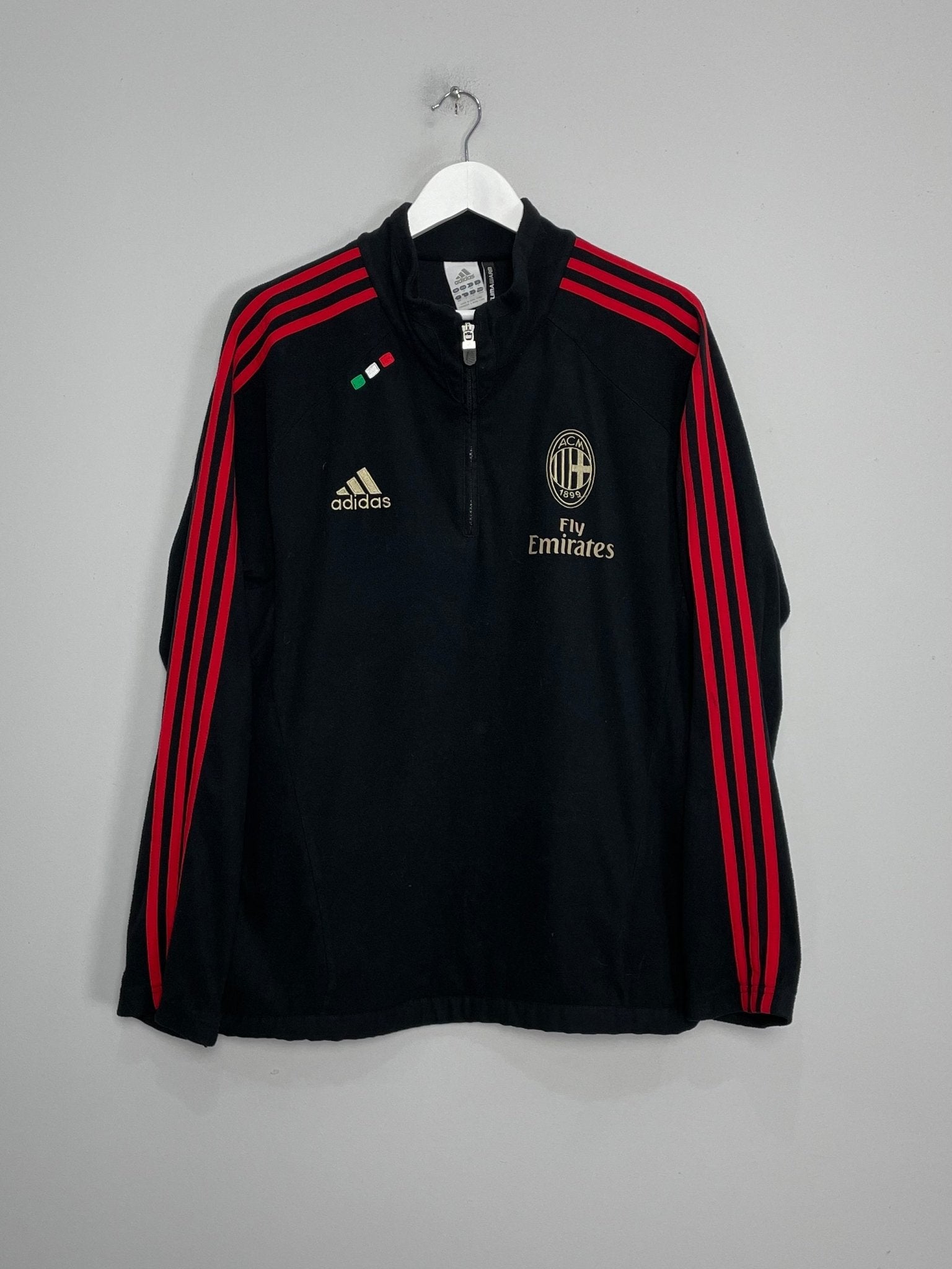 Shop 2011/12 AC MILAN 1/4 ZIP FLEECE (M) ADIDAS, classic football shirts, vintage football shirts & retro soccer jerseys at Cult Kits