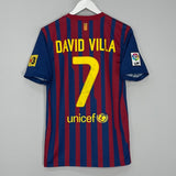 Shop 2011/12 BARCELONA DAVID VILLA #7 HOME SHIRT (S) NIKE, classic football shirts, vintage football shirts & retro soccer jerseys at Cult Kits