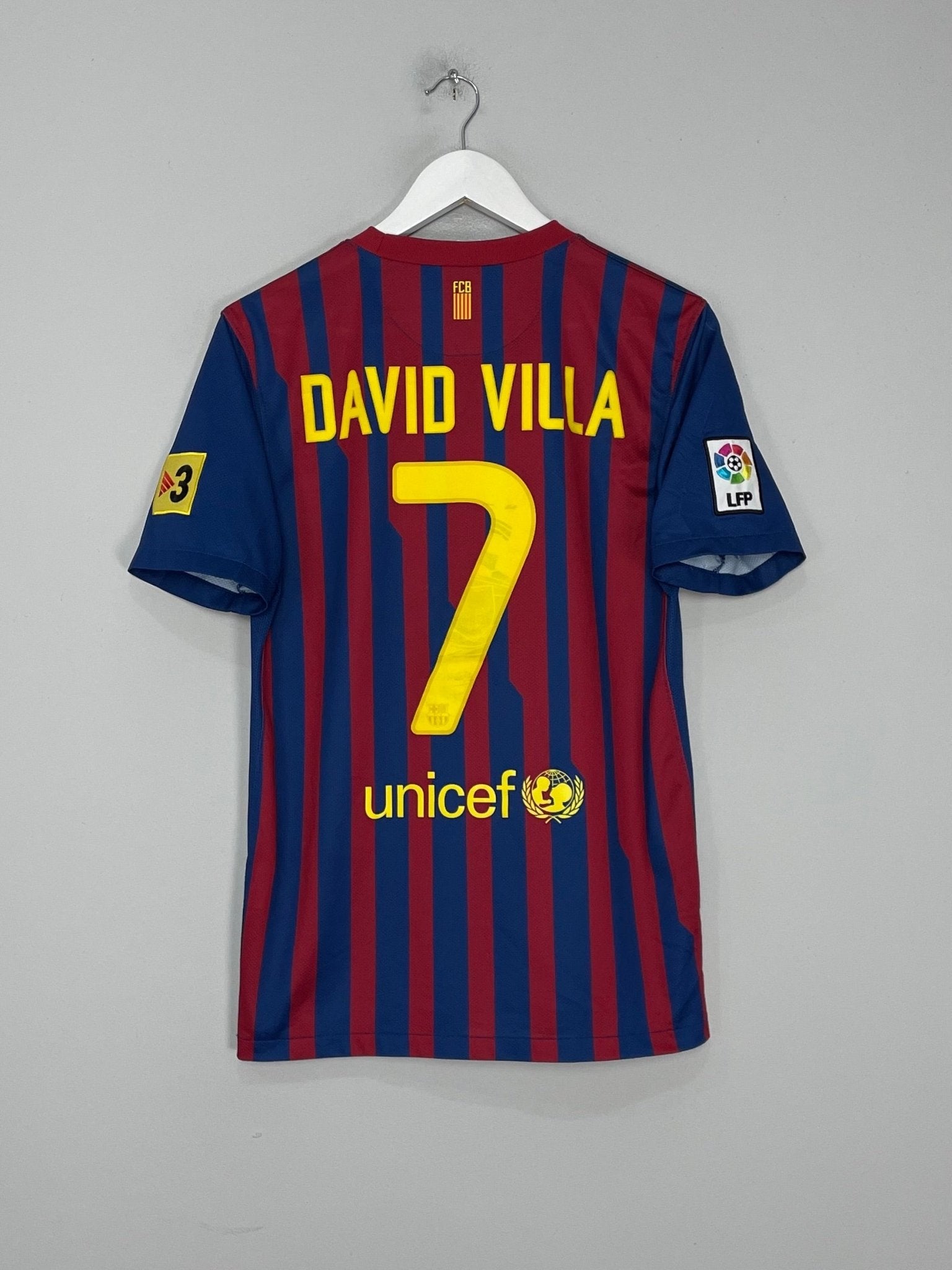 Shop 2011/12 BARCELONA DAVID VILLA #7 HOME SHIRT (S) NIKE, classic football shirts, vintage football shirts & retro soccer jerseys at Cult Kits